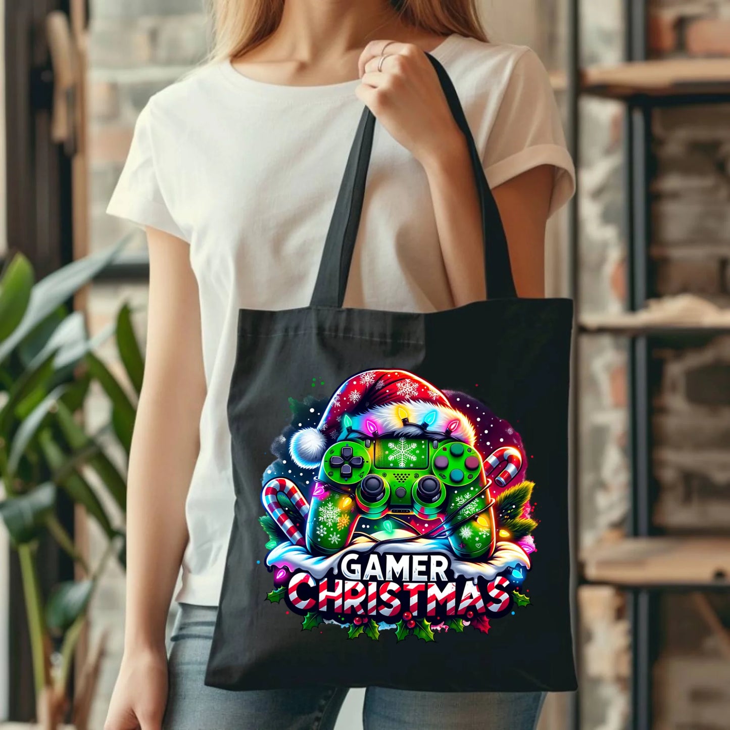 Świąteczny gracz | Eco torba na święta dla gracza BN22 - StoryCups.pl