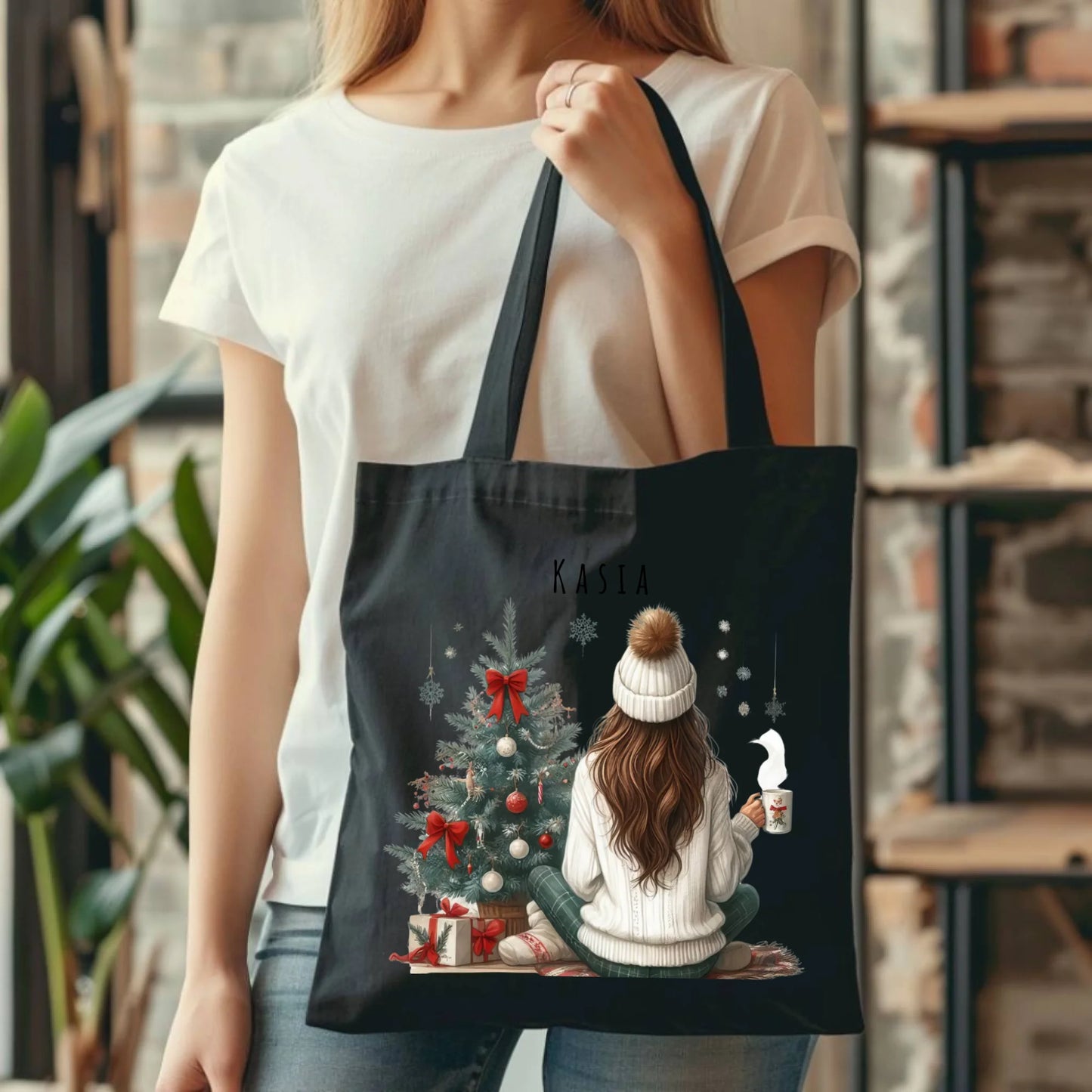 Love Winter | Świąteczna torba z imieniem dla dziewczyny BN15 - StoryCups.pl