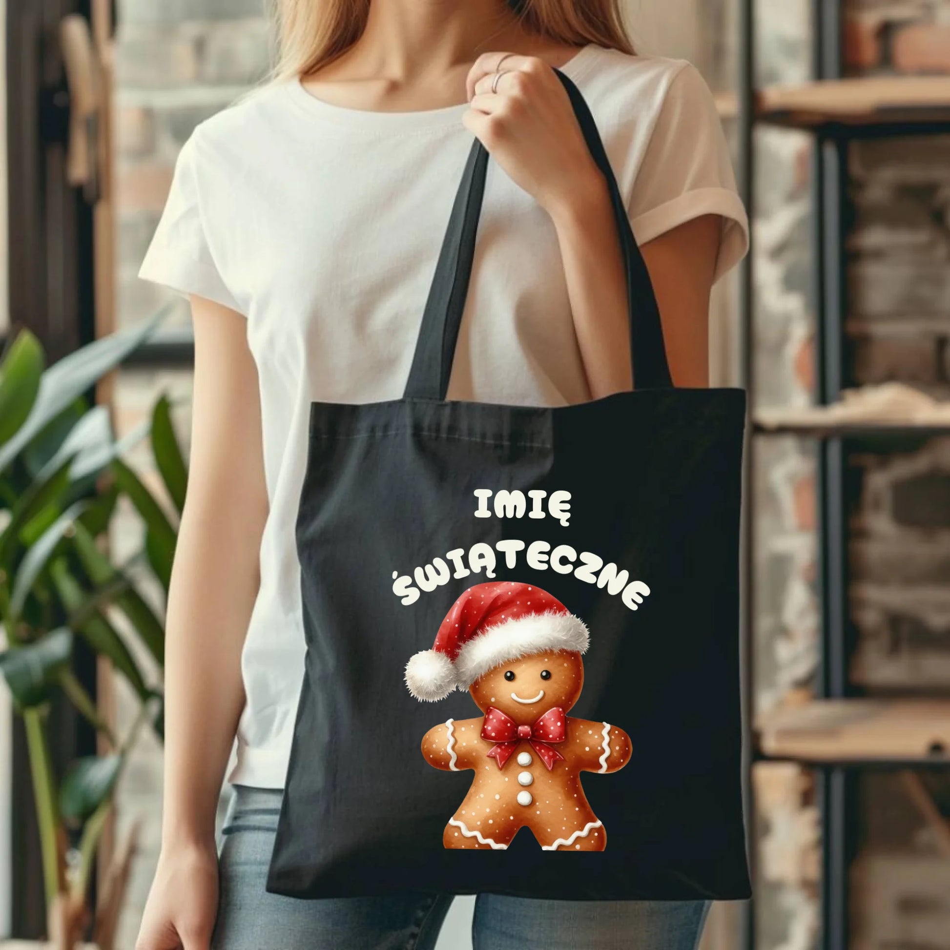 Świąteczne ciacho imię | Świąteczna eco torba z imieniem BN25 - StoryCups.pl