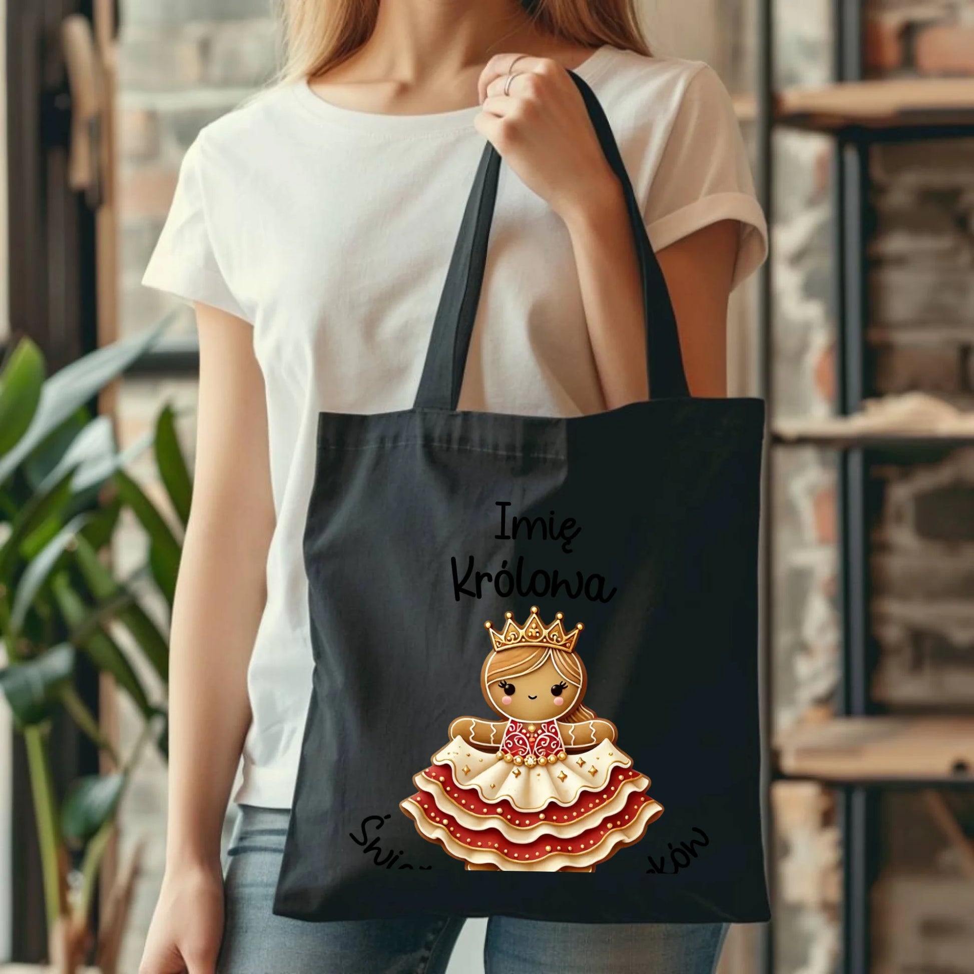 Królowa świątecznych wypieków imię | Personalizowana eco torba na święta BN28 - StoryCups.pl