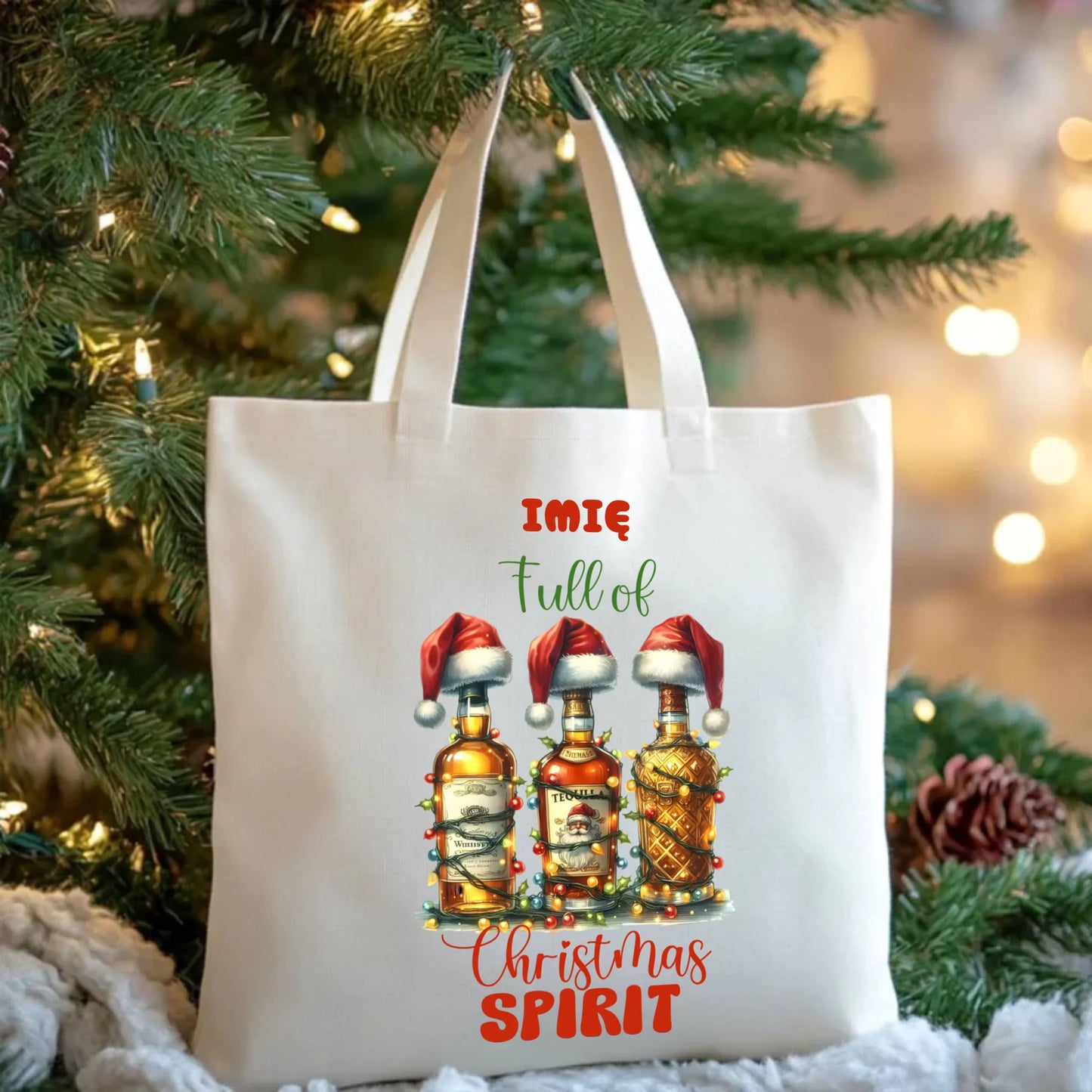 Pełen świątecznego ducha | Personalizowana torba świąteczna BN69 - StoryCups.pl