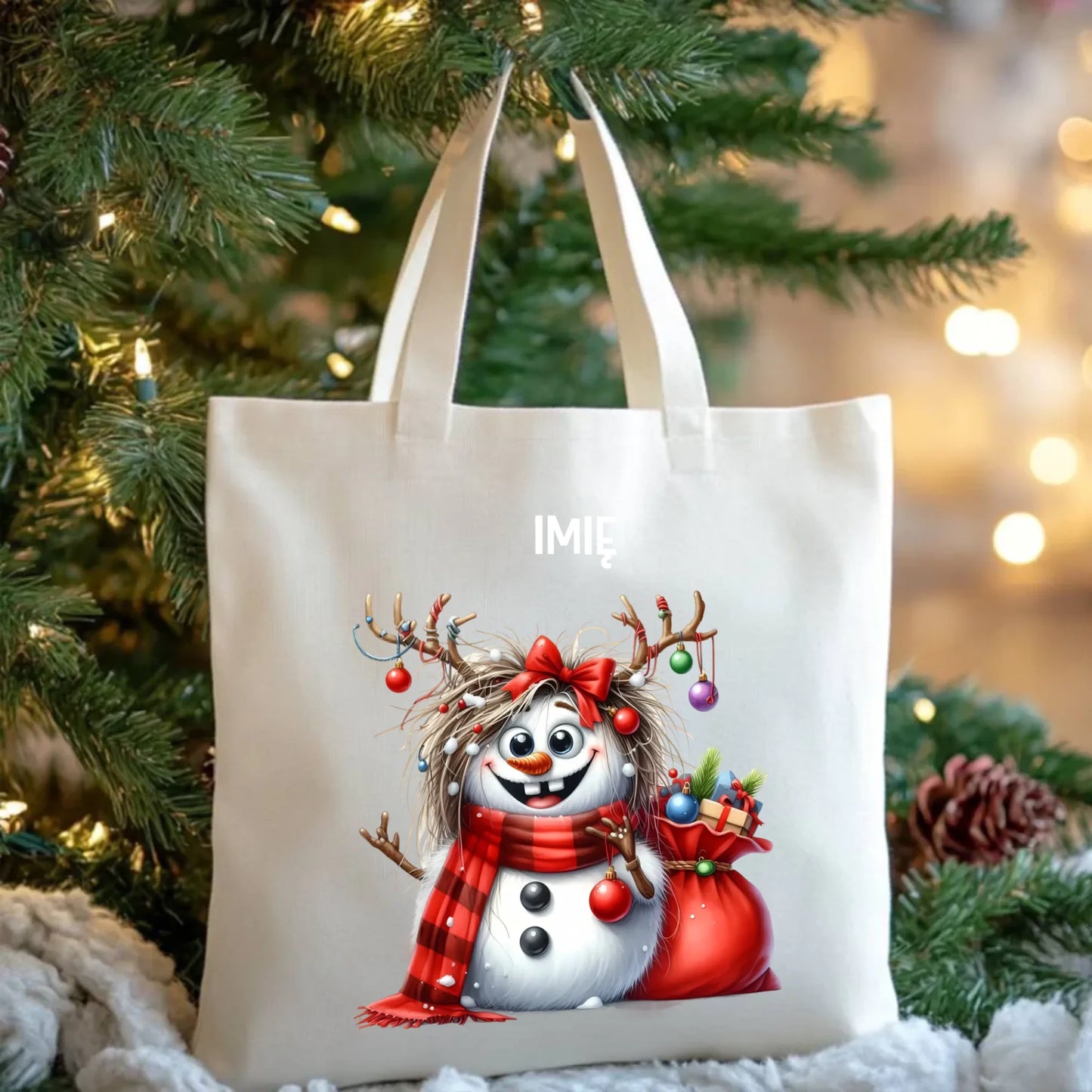 Bałwanek | Personalizowana torba świąteczna BN70 - StoryCups.pl