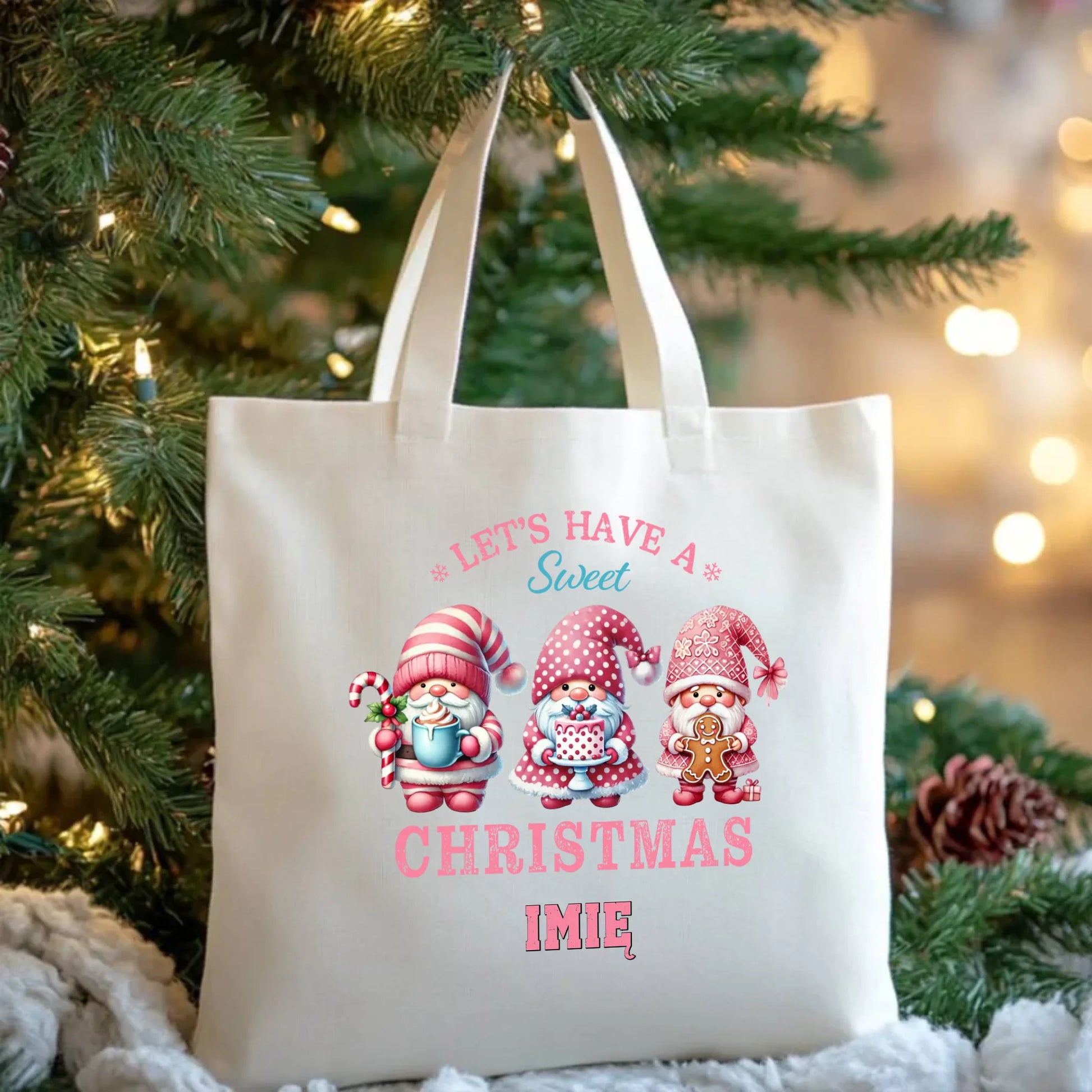 Słodkie święta | Świąteczna eco torba z imieniem BN57 - StoryCups.pl