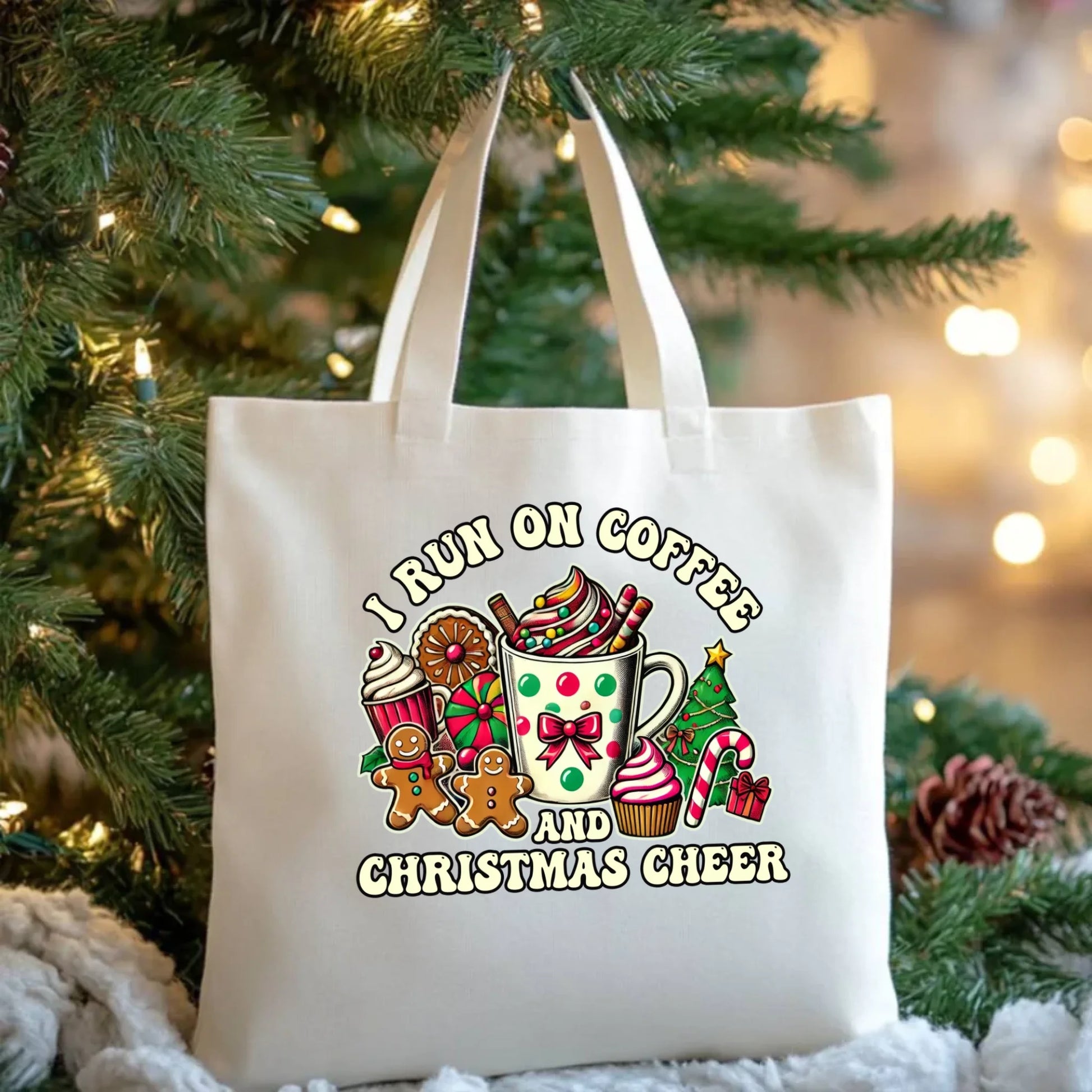 I run on coffee | Świąteczna eco torba BN47 - StoryCups.pl
