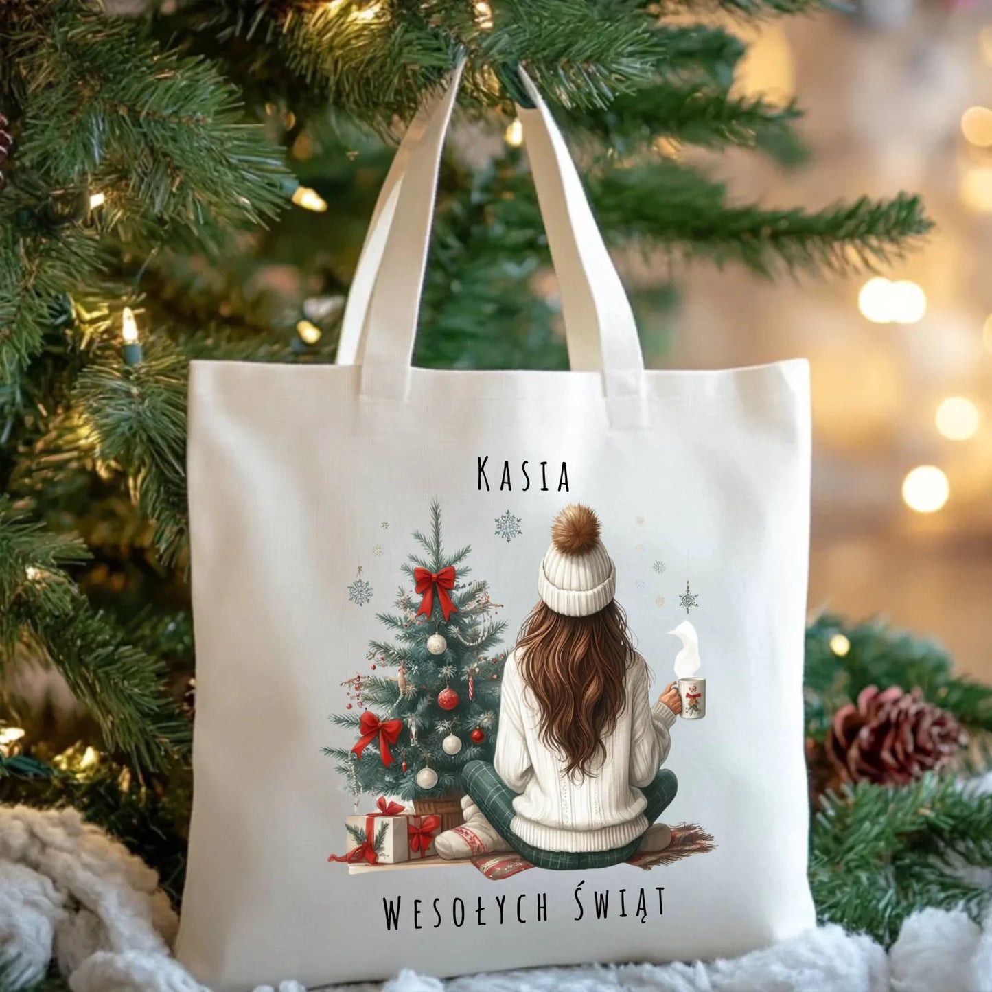 Love Winter | Świąteczna torba z imieniem dla dziewczyny BN15 - StoryCups.pl