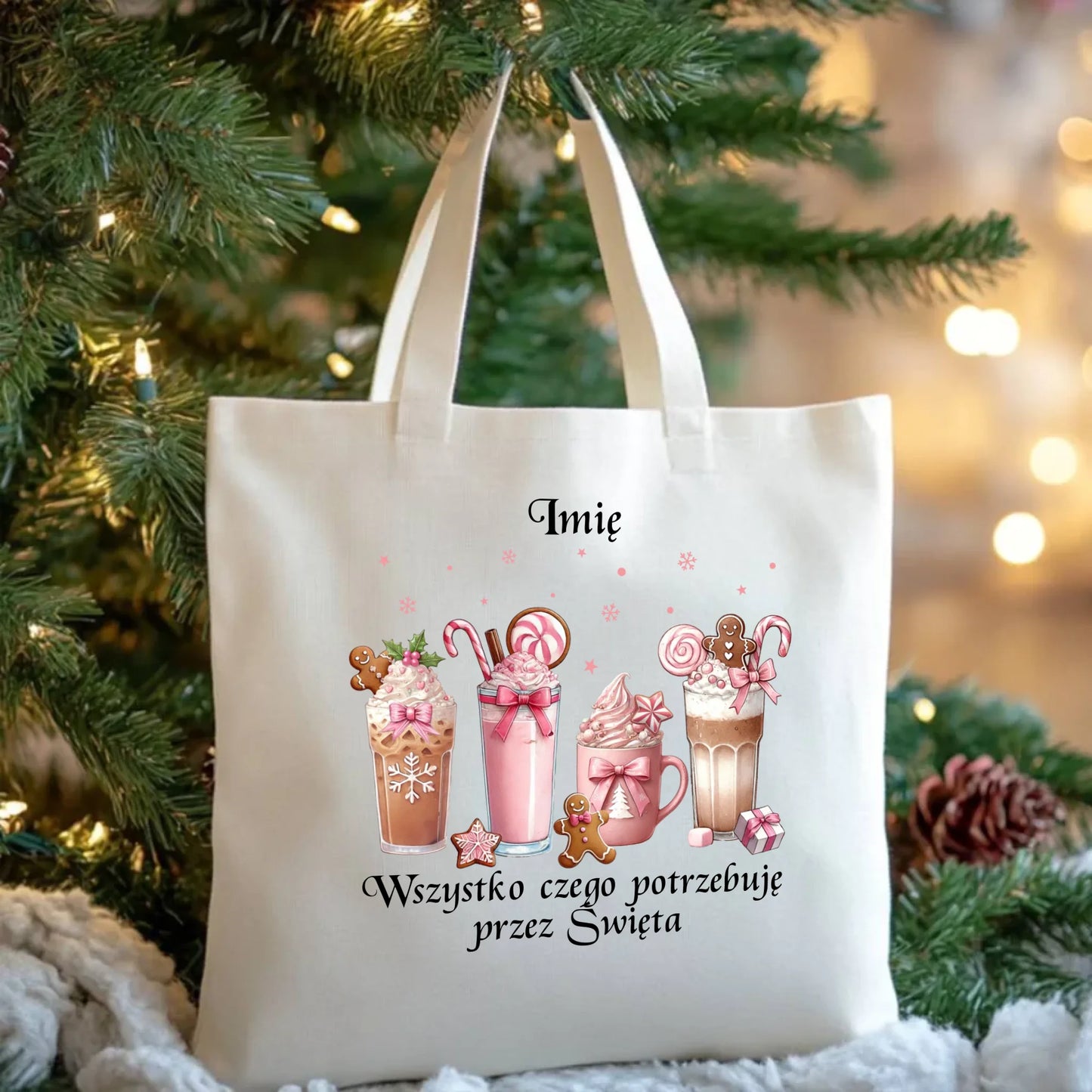 Wszystko czego potrzebuję przez Święta | Świąteczna eco torba BN46 - StoryCups.pl