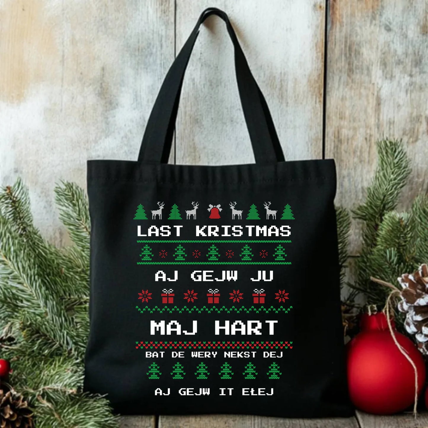 Last kristmas aj gejw ju maj hart | Świąteczna eco torba BN13 - StoryCups.pl