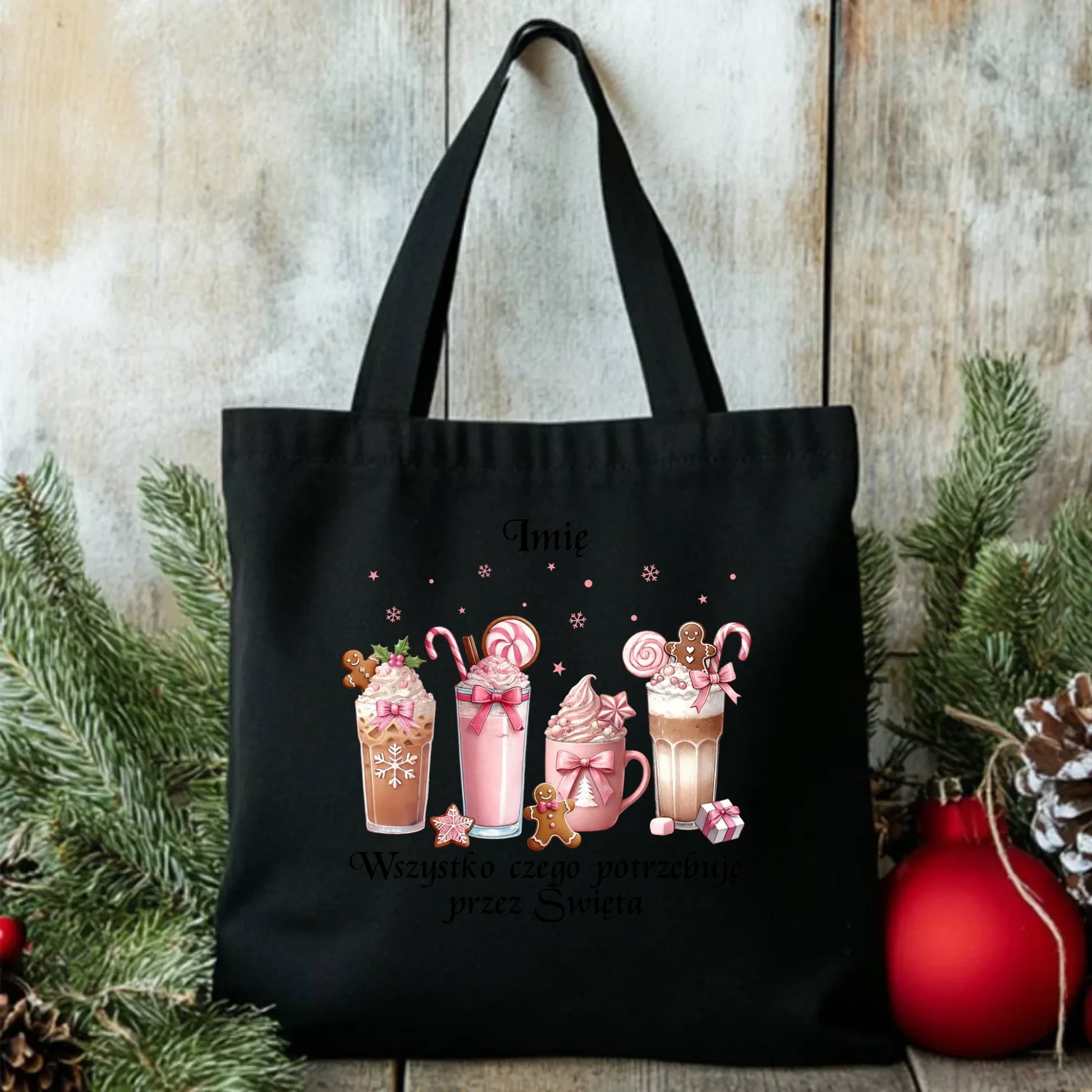 Wszystko czego potrzebuję przez Święta | Świąteczna eco torba BN46 - StoryCups.pl