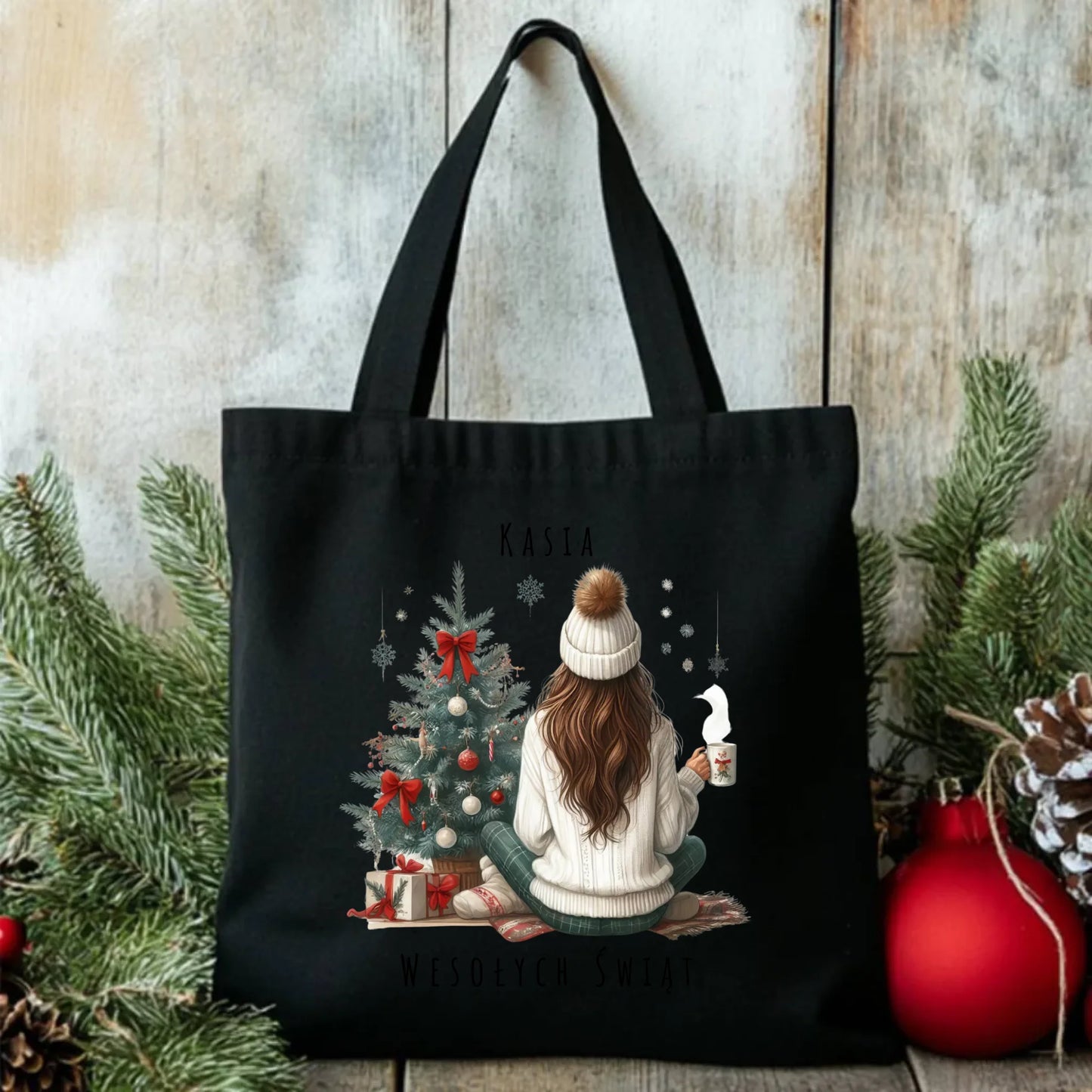 Love Winter | Świąteczna torba z imieniem dla dziewczyny BN15 - StoryCups.pl