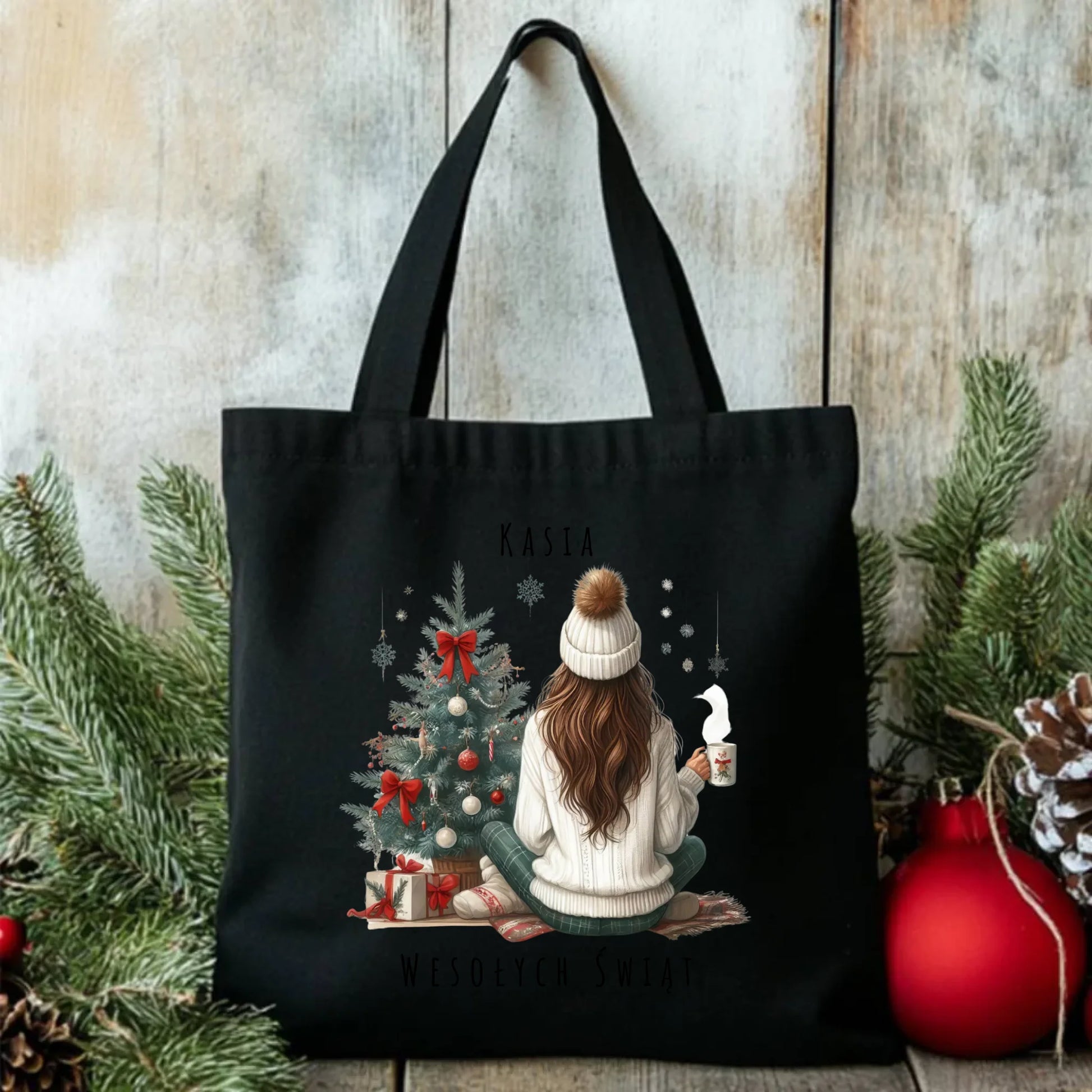 Love Winter | Świąteczna torba z imieniem dla dziewczyny BN15 - StoryCups.pl