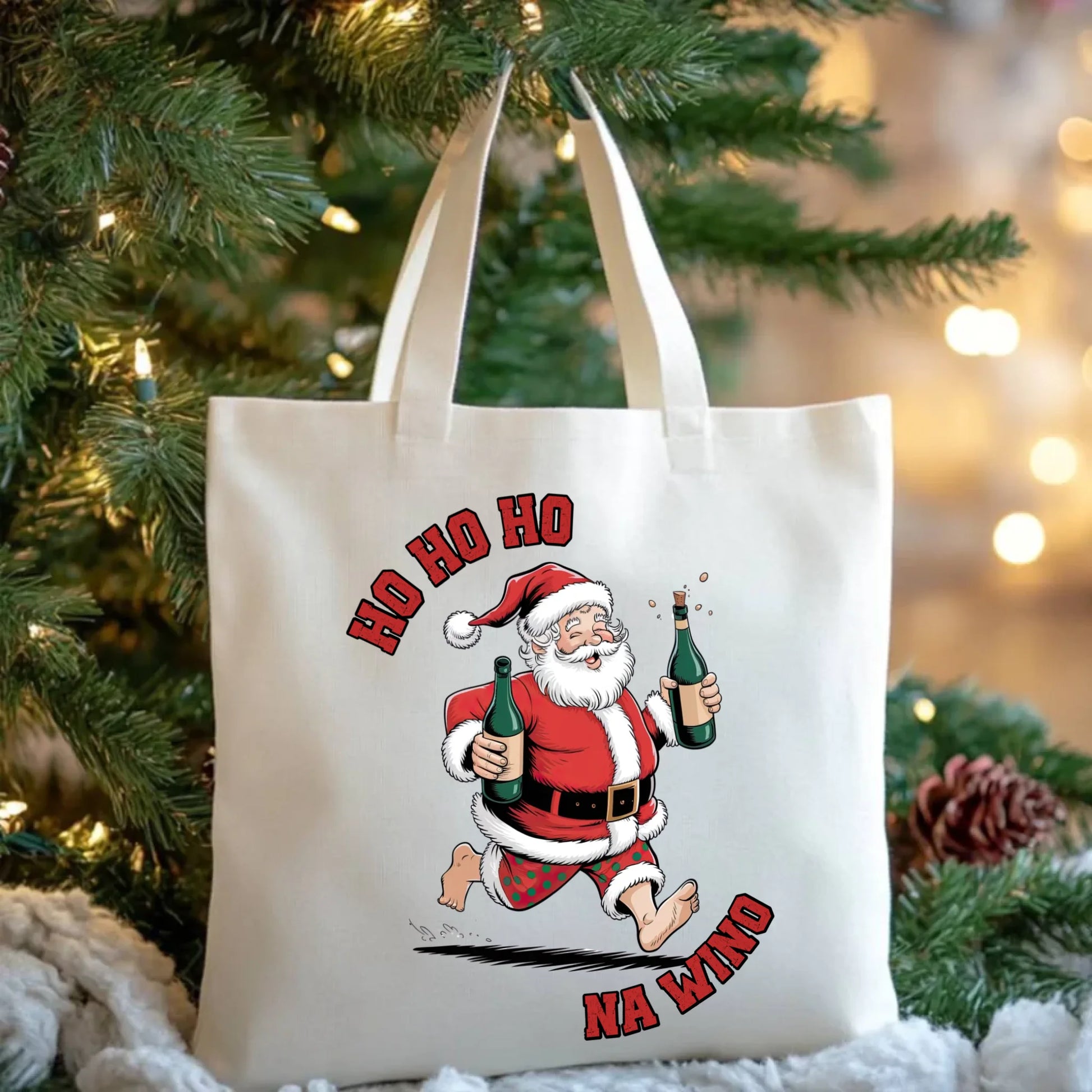 Ho ho ho na wino | Świąteczna eco torba BN61 - StoryCups.pl