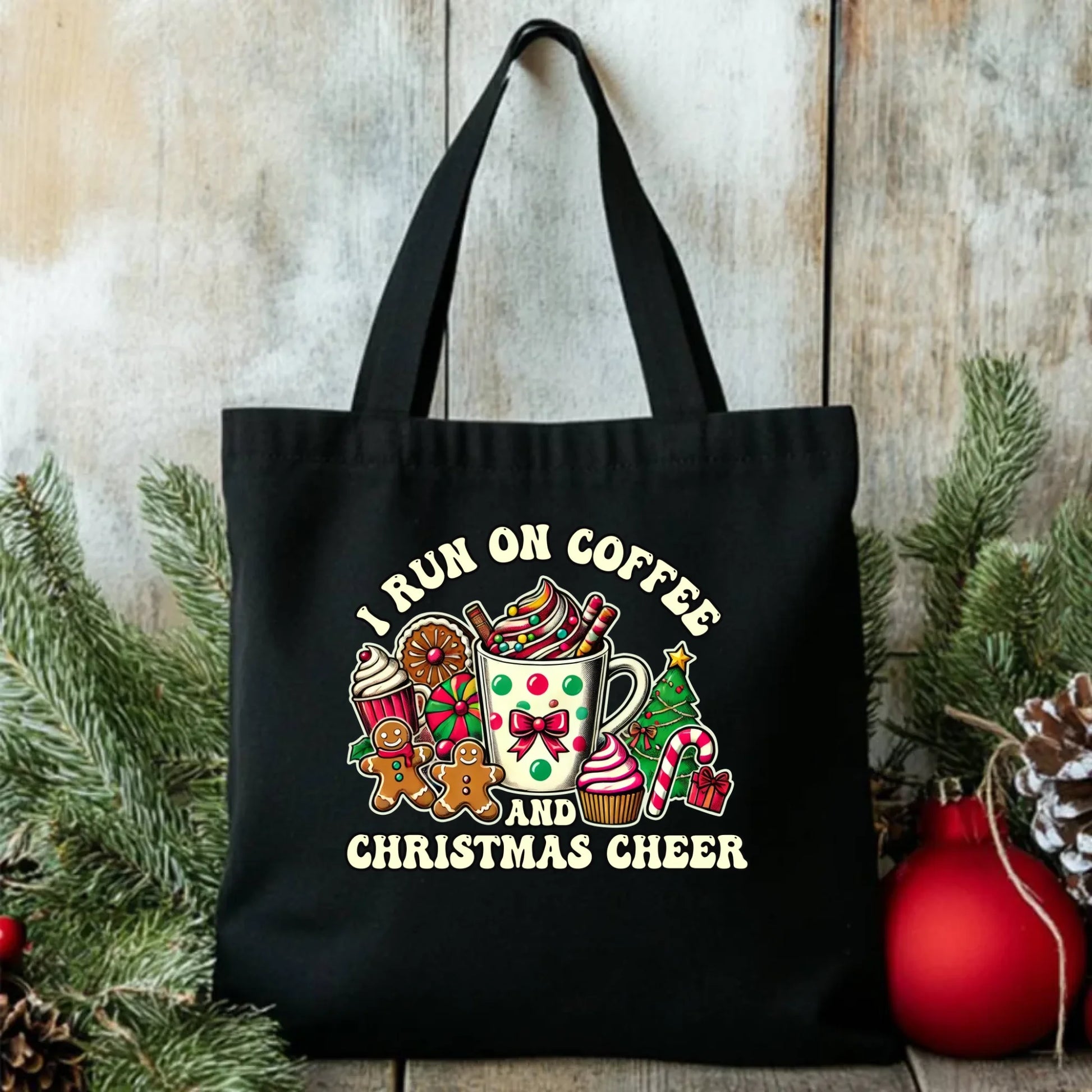 I run on coffee | Świąteczna eco torba BN47 - StoryCups.pl