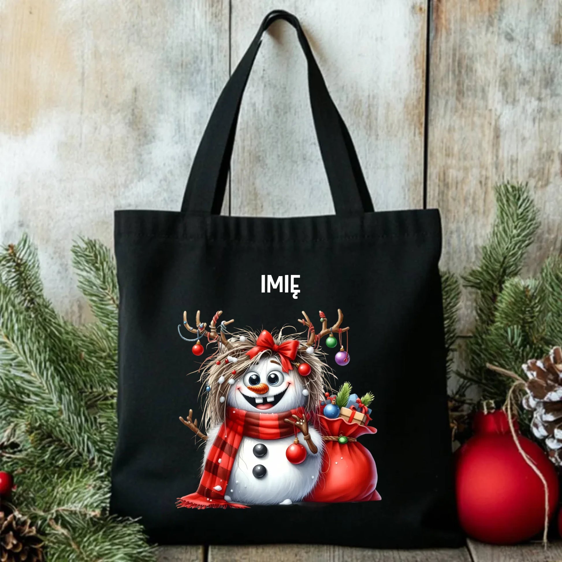 Bałwanek | Personalizowana torba świąteczna BN70 - StoryCups.pl