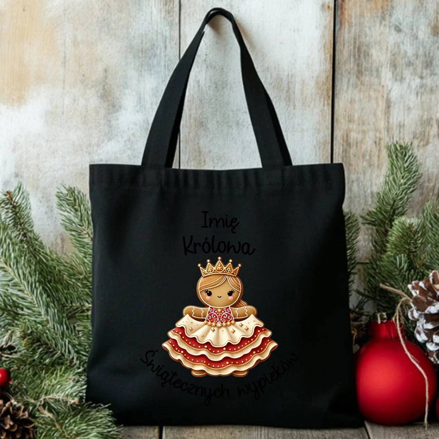 Królowa świątecznych wypieków imię | Personalizowana eco torba na święta BN28 - StoryCups.pl