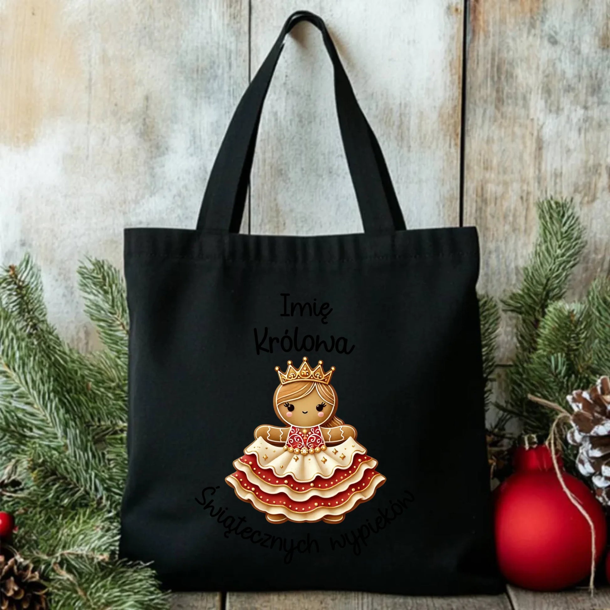 Królowa świątecznych wypieków imię | Personalizowana eco torba na święta BN28 - StoryCups.pl