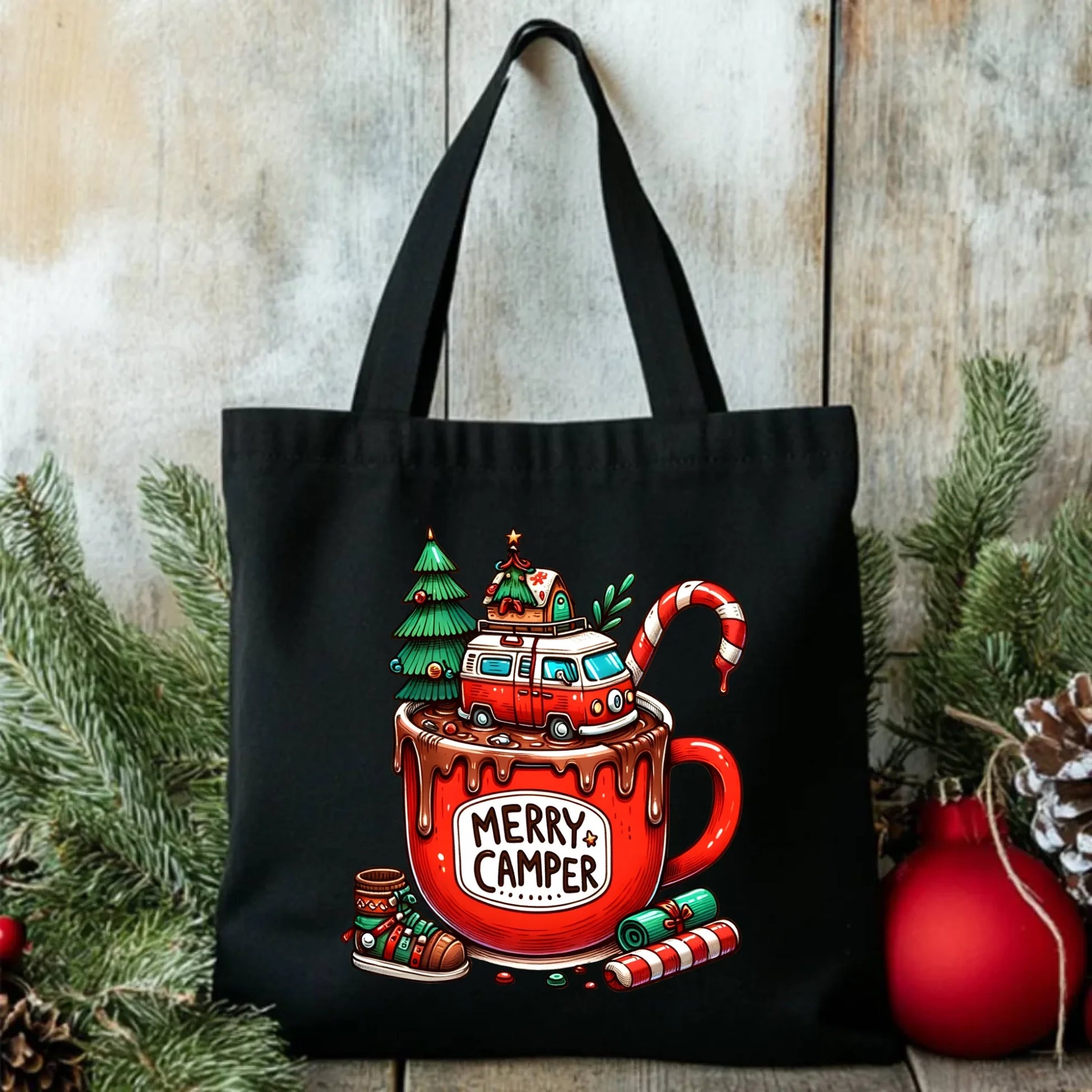 Merry Camper | Personalizowana eco torba świąteczna BN43 - StoryCups.pl