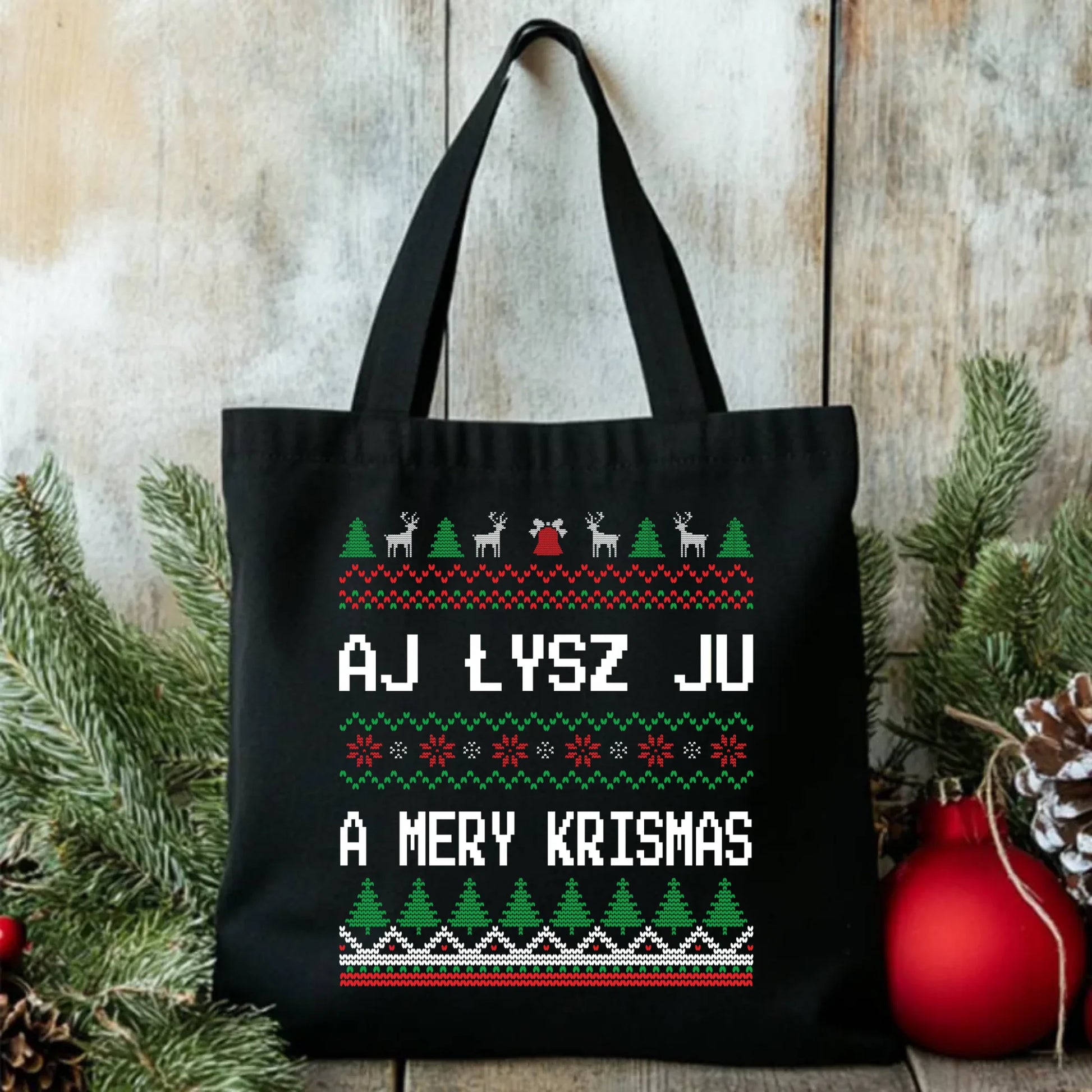 Aj łysz ju a mery krismas | Świąteczna eco torba BN12 - StoryCups.pl