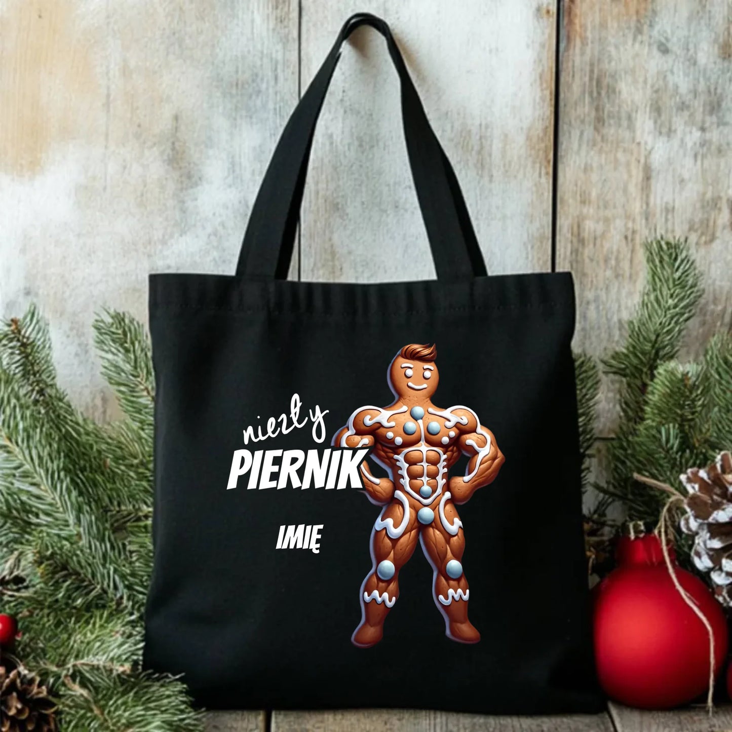 Niezły piernik | Świąteczna eco torba z imieniem BN24 - StoryCups.pl