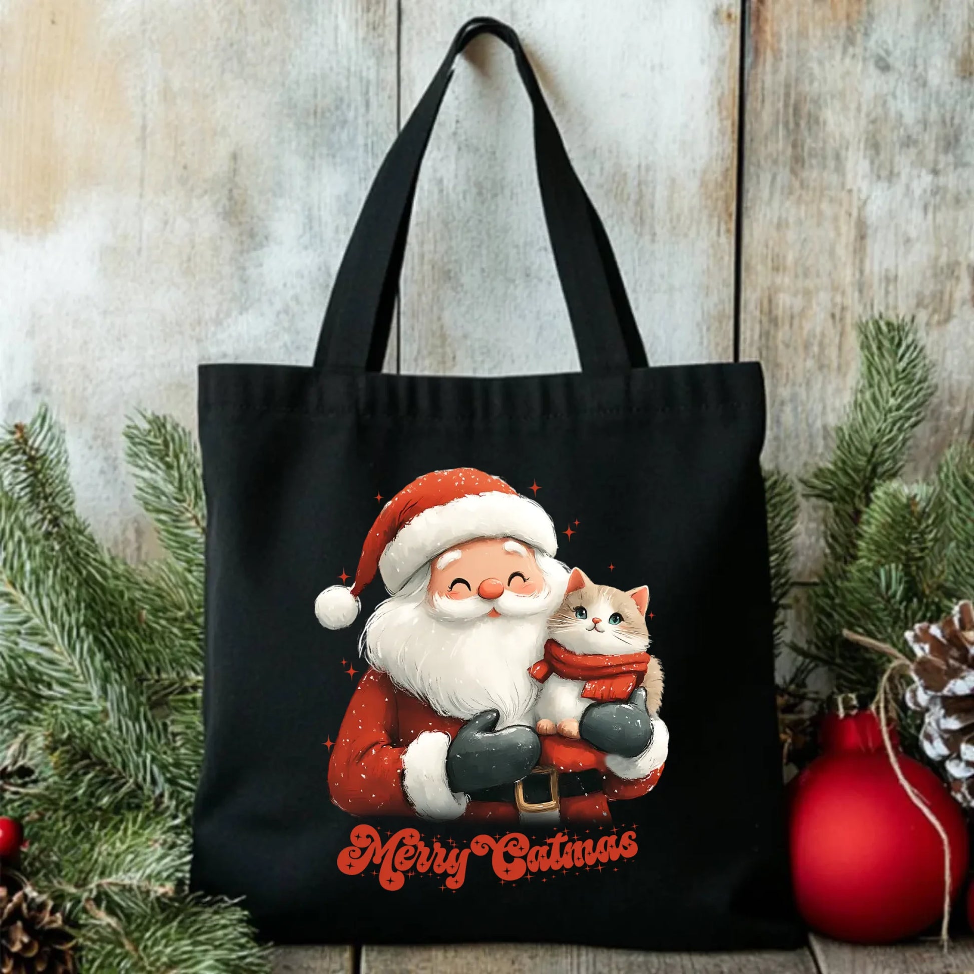 Merry Catmas | Świąteczna eco torba BN38 - StoryCups.pl