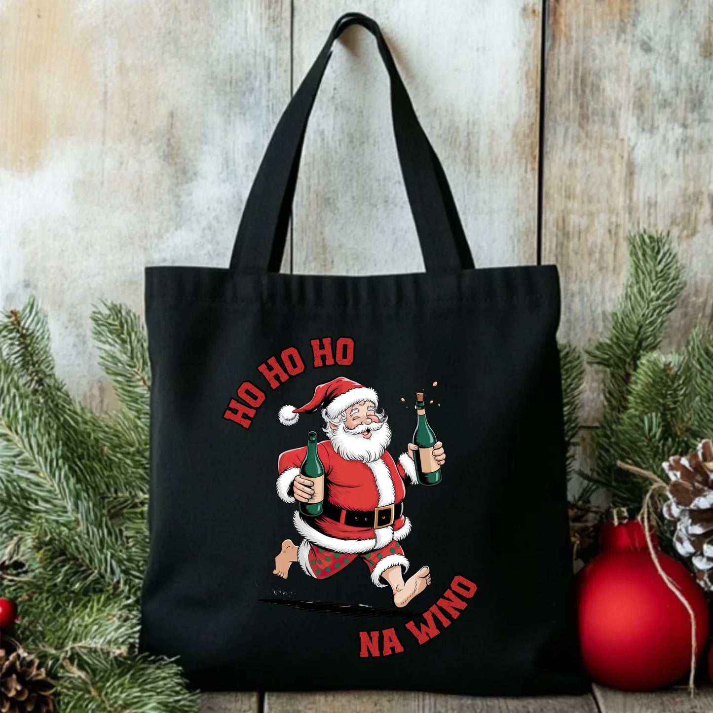 Ho ho ho na wino | Świąteczna eco torba BN61 - StoryCups.pl