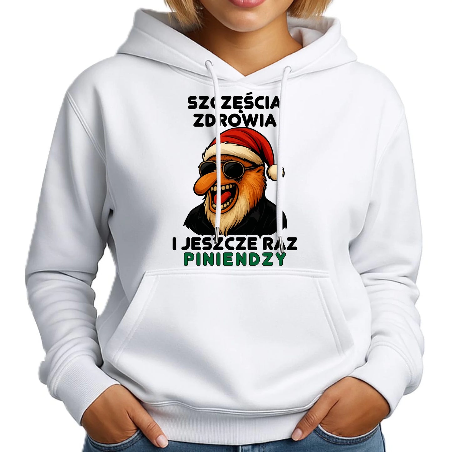 Bluza damska z kapturem świąteczna - Janusz Nosacz - I jeszcze raz piniendzy BN111 - StoryCups.pl