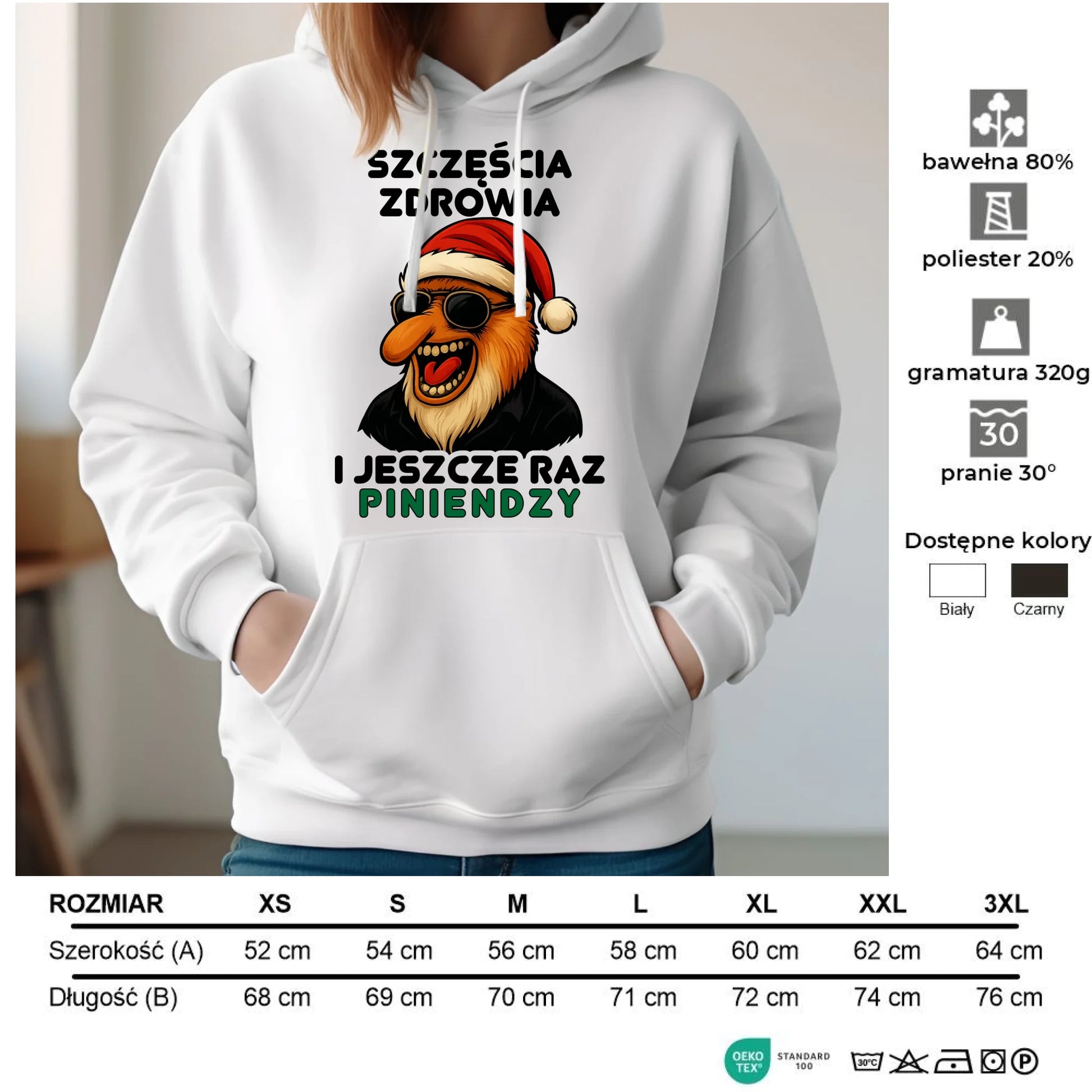 Bluza damska z kapturem świąteczna - Janusz Nosacz - I jeszcze raz piniendzy BN111 - StoryCups.pl