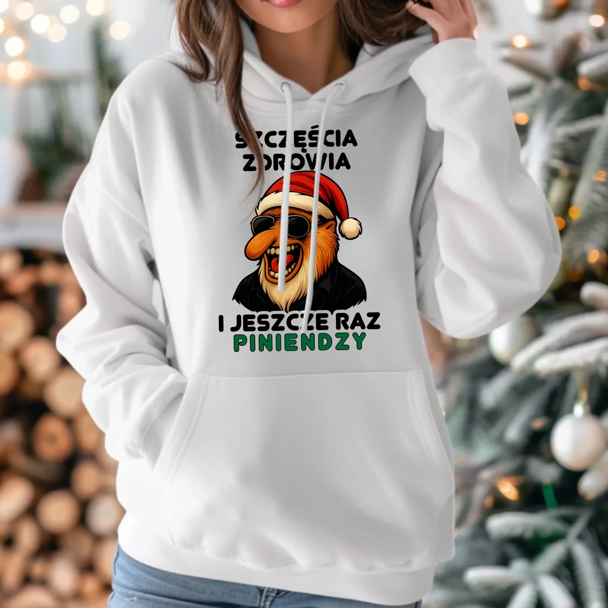 Bluza damska z kapturem świąteczna - Janusz Nosacz - I jeszcze raz piniendzy BN111 - StoryCups.pl
