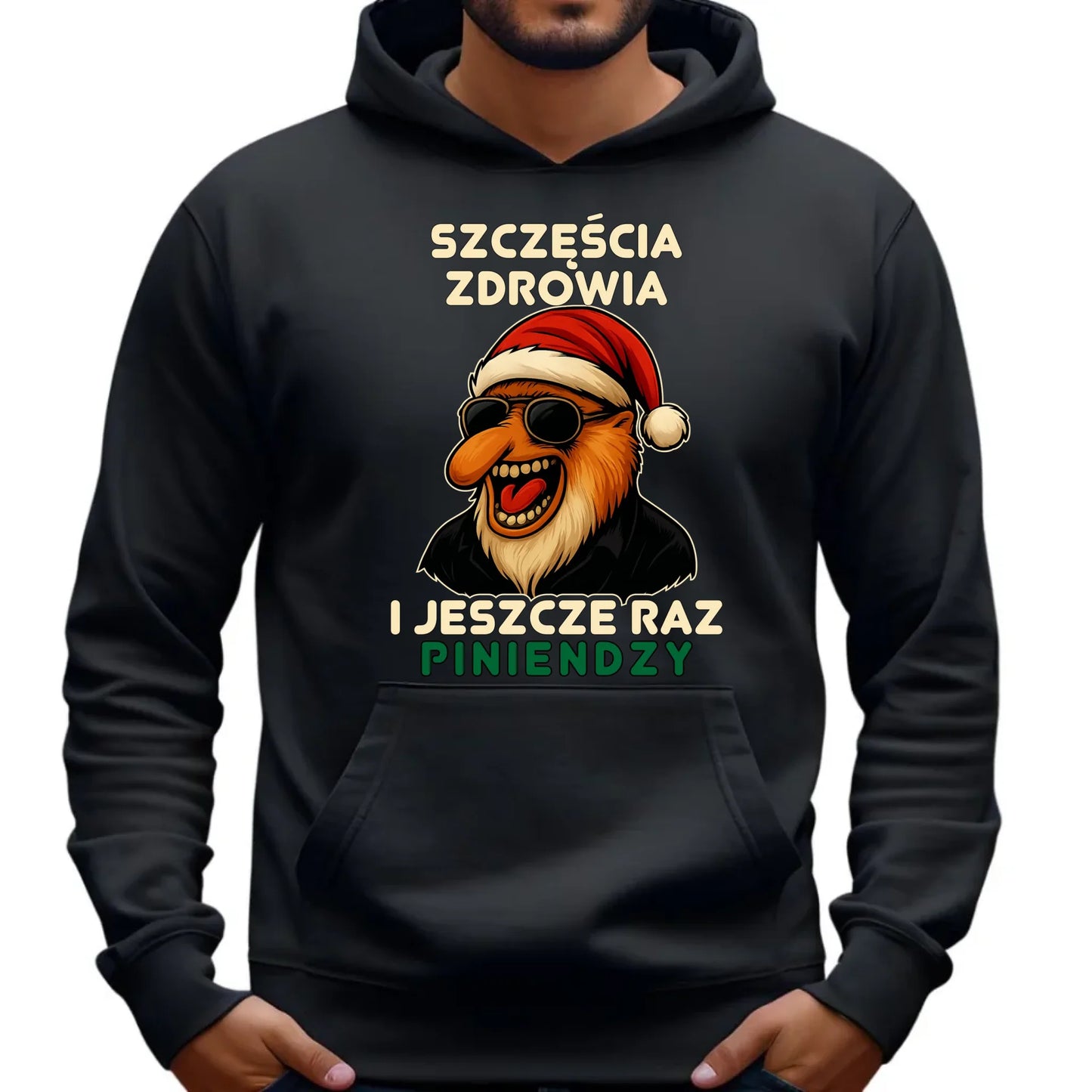Bluza męska z kapturem świąteczna - Janusz Nosacz - I jeszcze raz piniendzy BN111 - StoryCups.pl