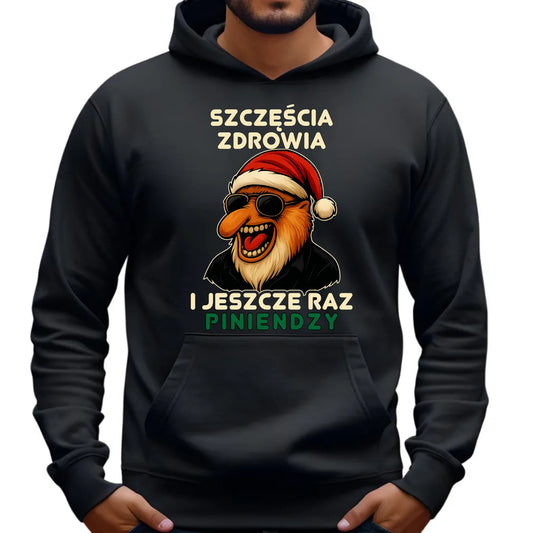 Bluza męska z kapturem świąteczna - Janusz Nosacz - I jeszcze raz piniendzy BN111 - StoryCups.pl