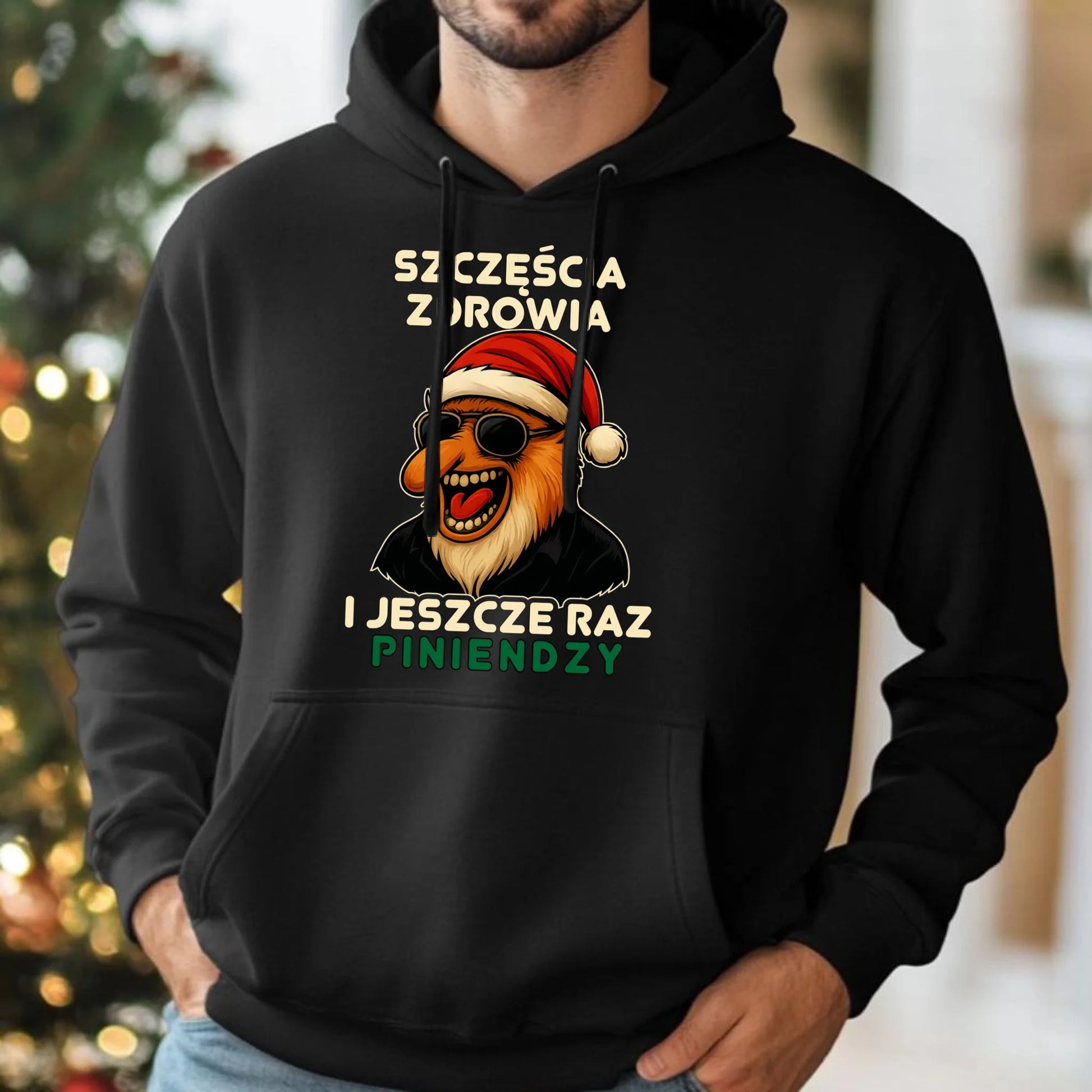 Bluza męska z kapturem świąteczna - Janusz Nosacz - I jeszcze raz piniendzy BN111 - StoryCups.pl