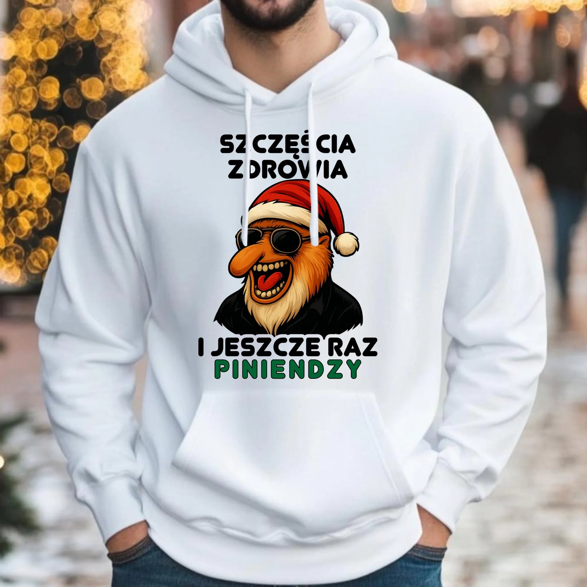 Bluza męska z kapturem świąteczna - Janusz Nosacz - I jeszcze raz piniendzy BN111 - StoryCups.pl