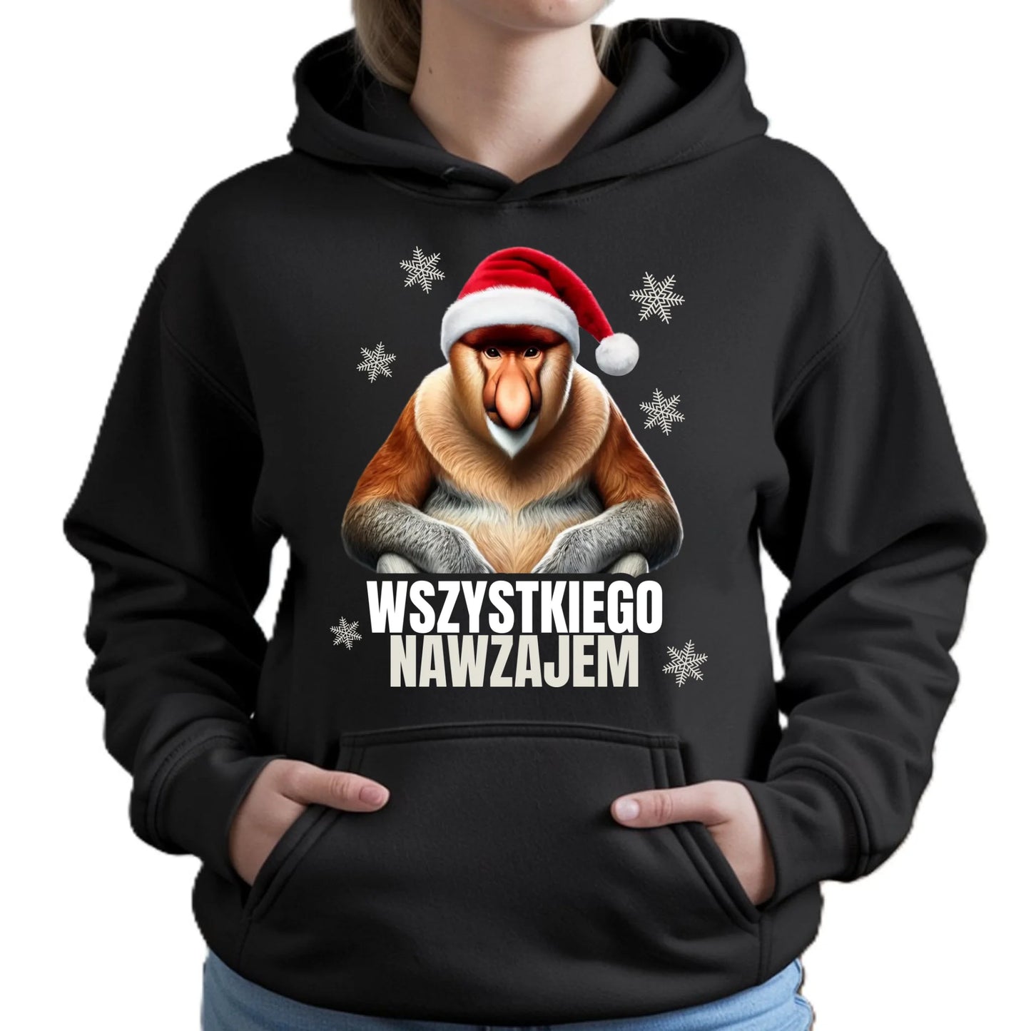 Bluza damska z kapturem świąteczna - Janusz Nosacz - Nawzajem BN110 - StoryCups.pl
