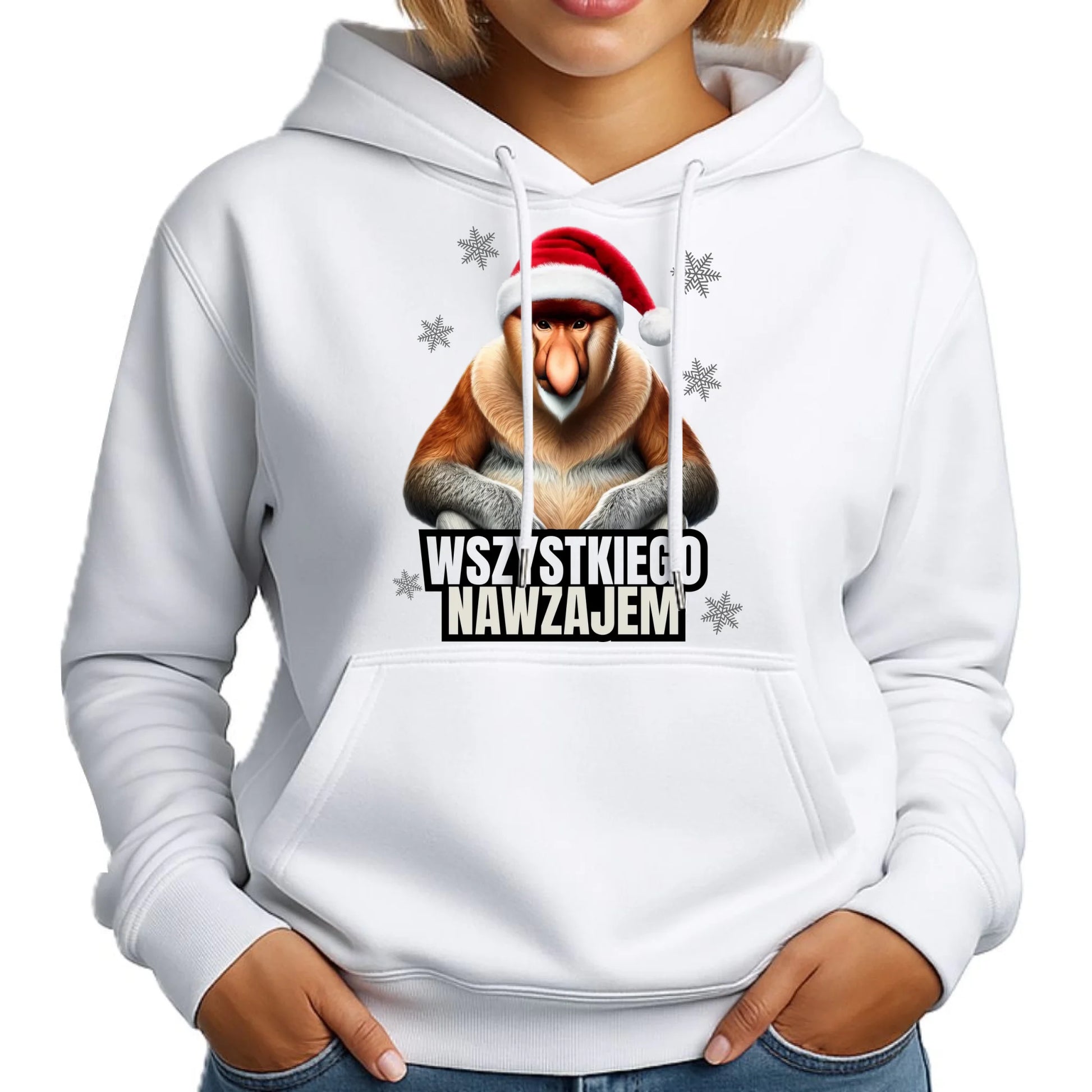 Bluza damska z kapturem świąteczna - Janusz Nosacz - Nawzajem BN110 - StoryCups.pl