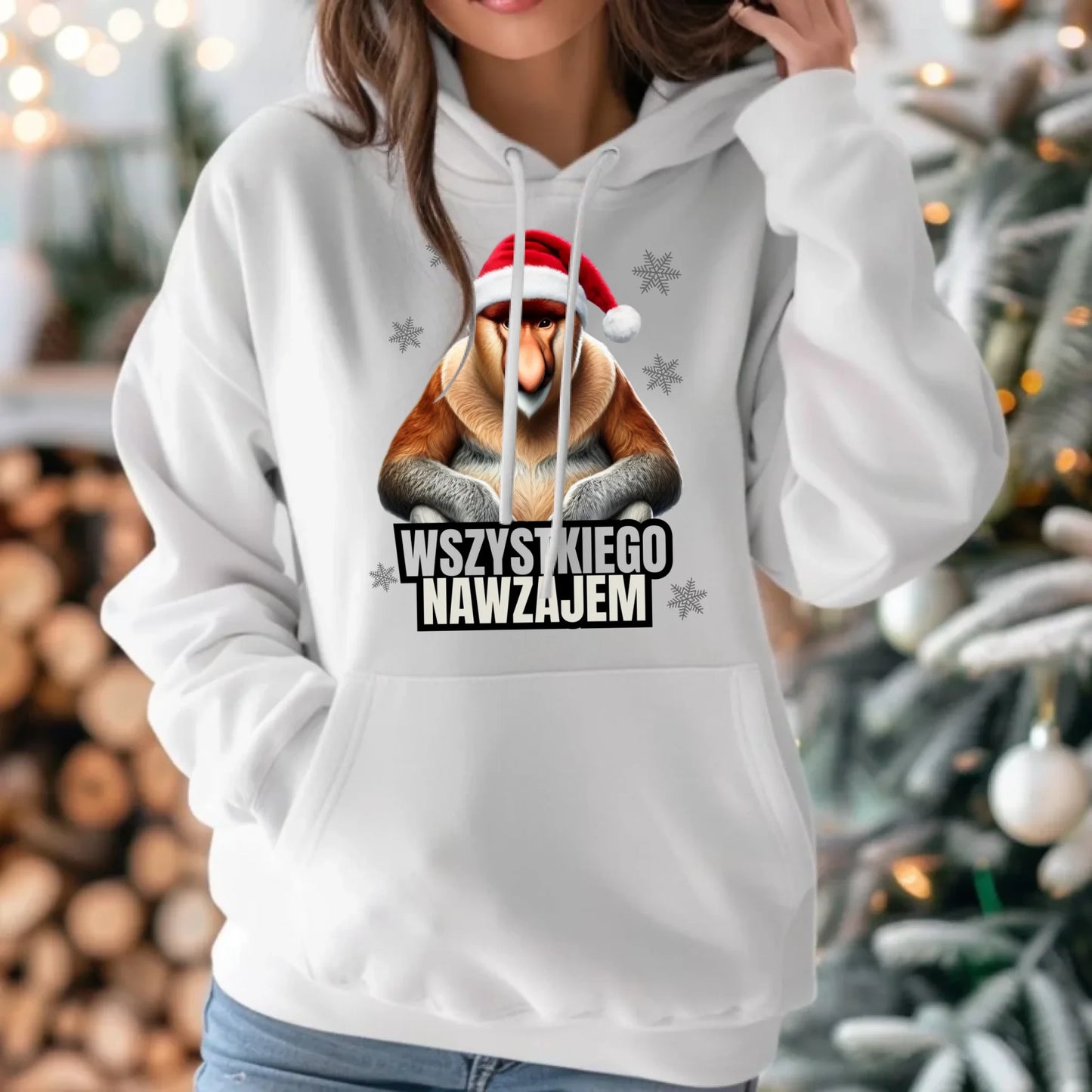 Bluza damska z kapturem świąteczna - Janusz Nosacz - Nawzajem BN110 - StoryCups.pl