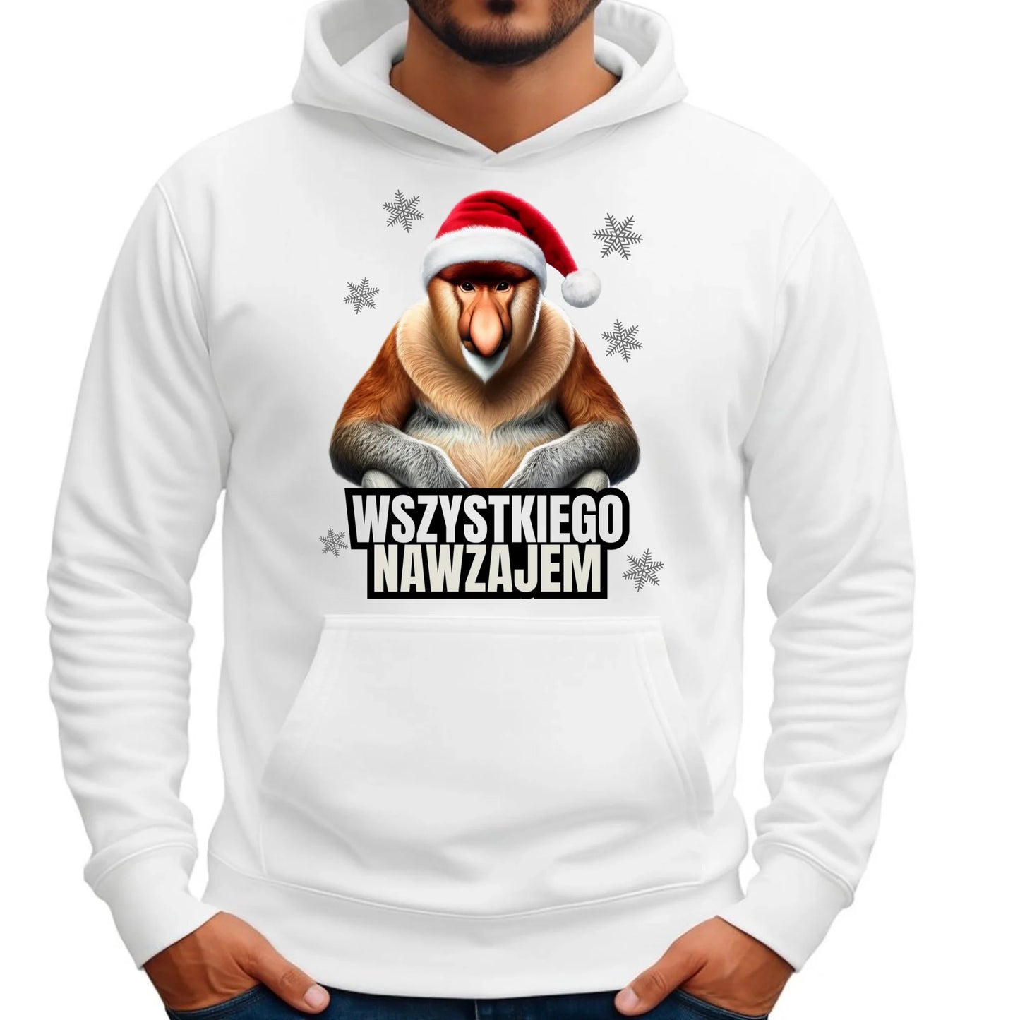 Bluza męska z kapturem świąteczna - Janusz Nosacz - Nawzajem BN110 - StoryCups.pl
