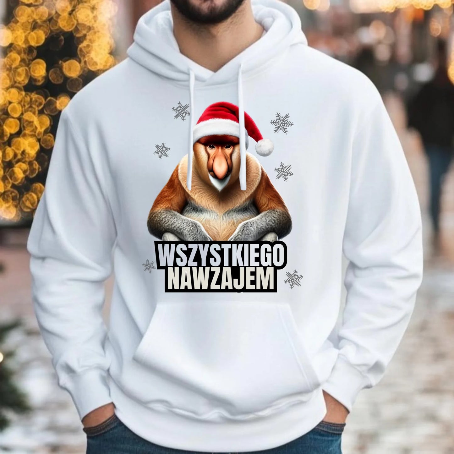 Bluza męska z kapturem świąteczna - Janusz Nosacz - Nawzajem BN110 - StoryCups.pl