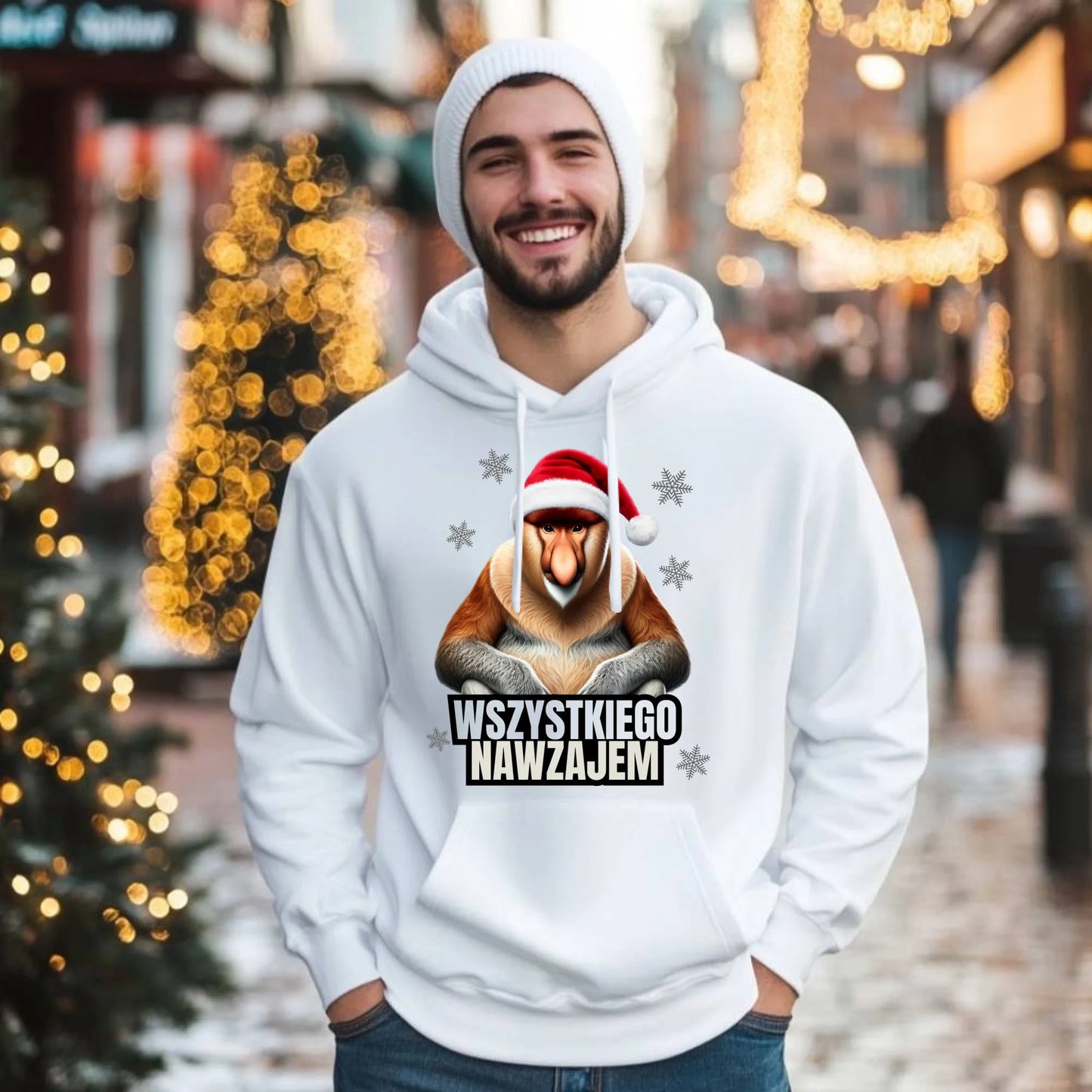 Bluza męska z kapturem świąteczna - Janusz Nosacz - Nawzajem BN110 - StoryCups.pl