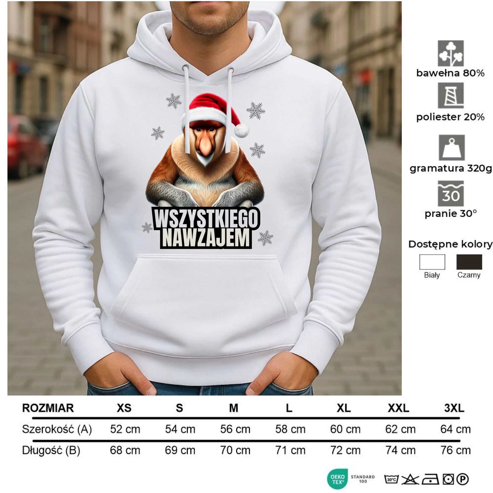 Bluza męska z kapturem świąteczna - Janusz Nosacz - Nawzajem BN110 - StoryCups.pl