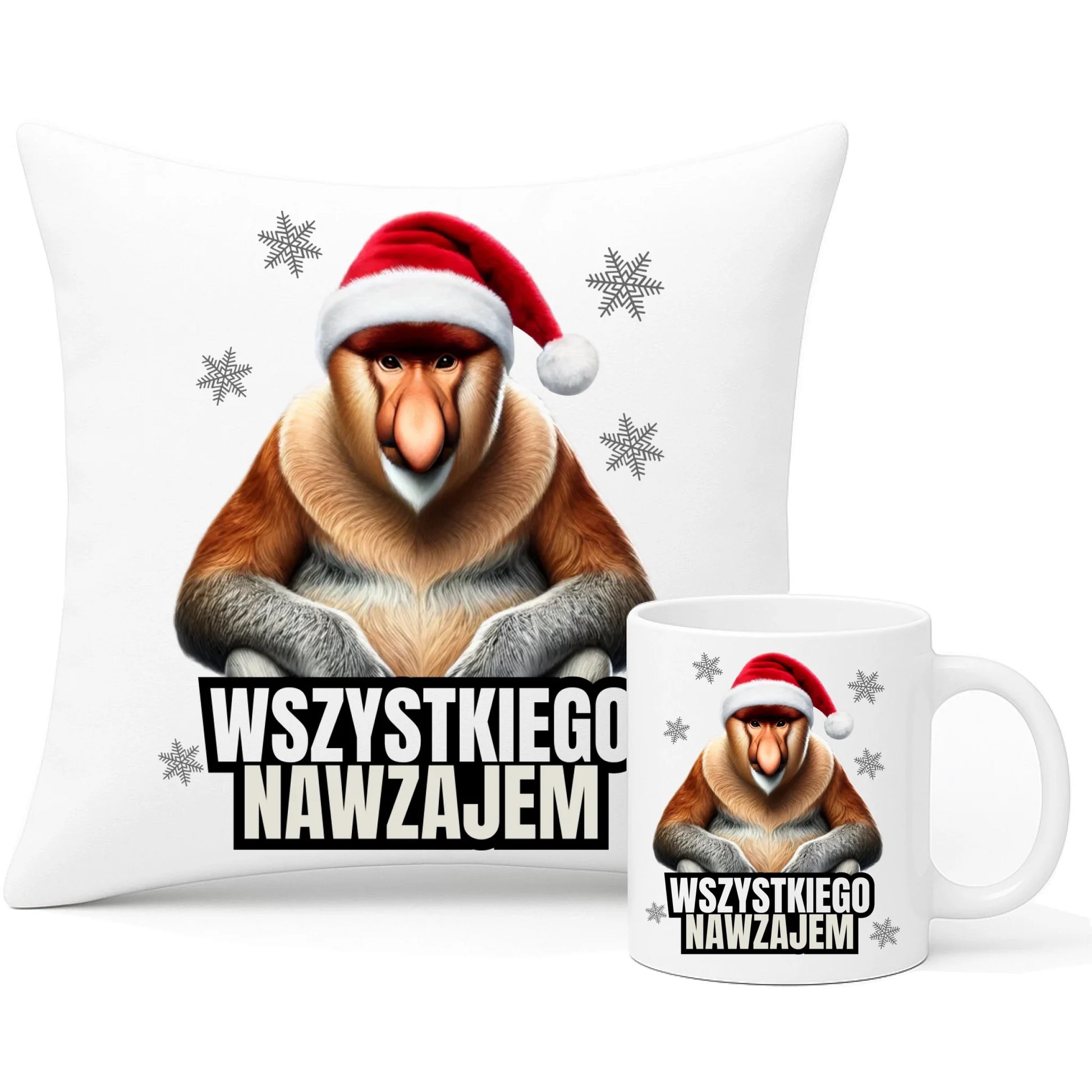 Zestaw poduszka i kubek świąteczny - Janusz Nosacz - Nawzajem BN110 - StoryCups.pl