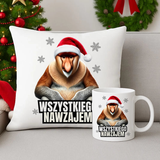 Zestaw poduszka i kubek świąteczny - Janusz Nosacz - Nawzajem BN110 - StoryCups.pl