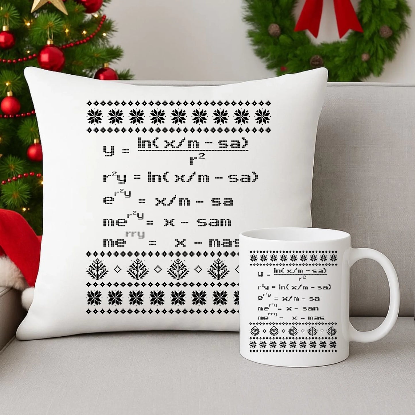 Zestaw poduszka i kubek świąteczny - Zadanie matematyczne BN108 - StoryCups.pl