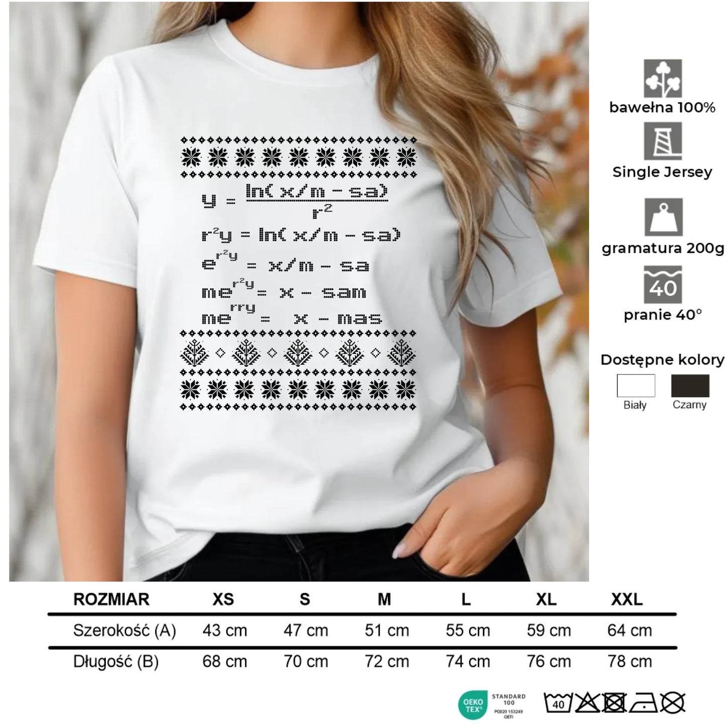 Koszulka damska świąteczna - Zadanie matematyczne BN108 - StoryCups.pl
