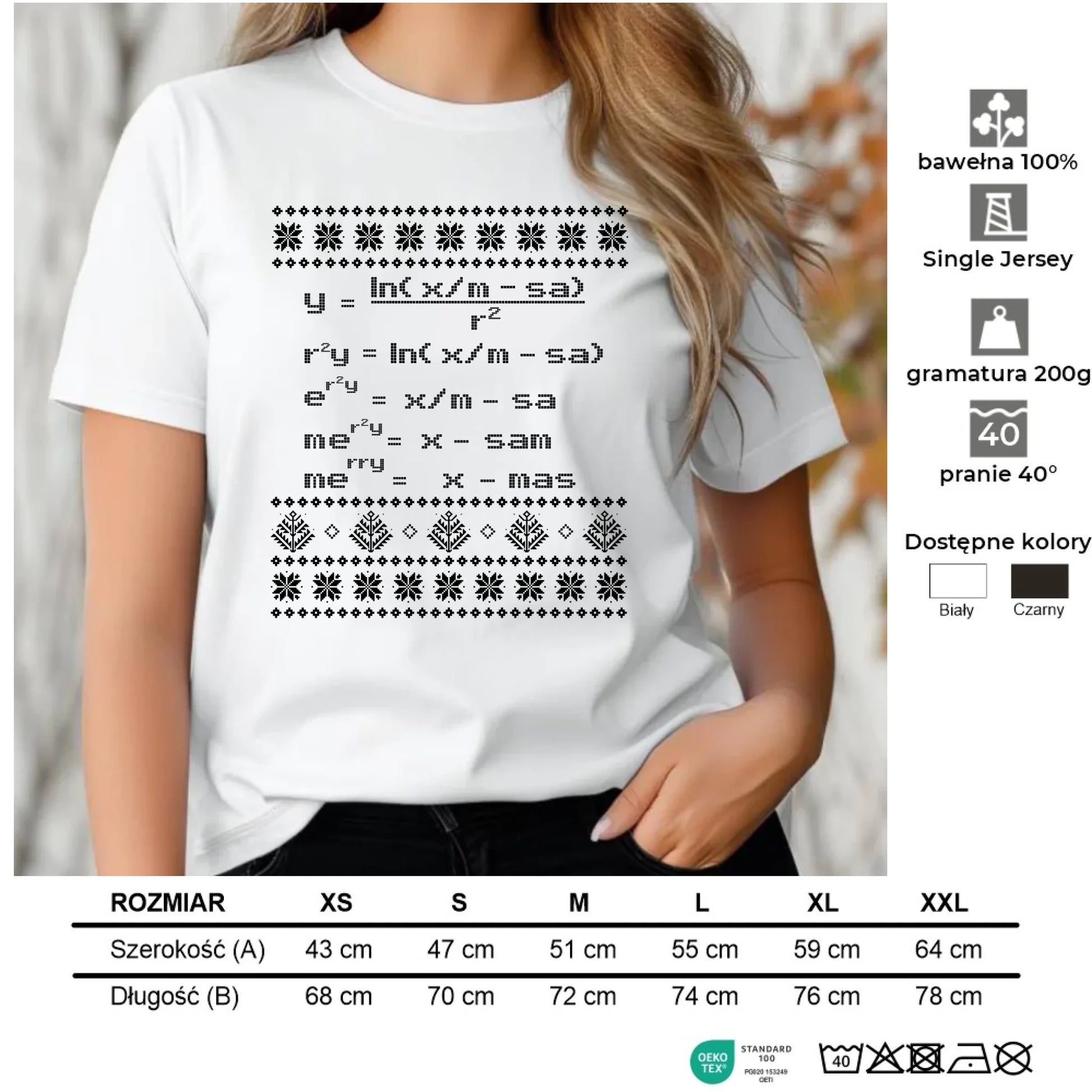 Koszulka damska świąteczna - Zadanie matematyczne BN108 - StoryCups.pl