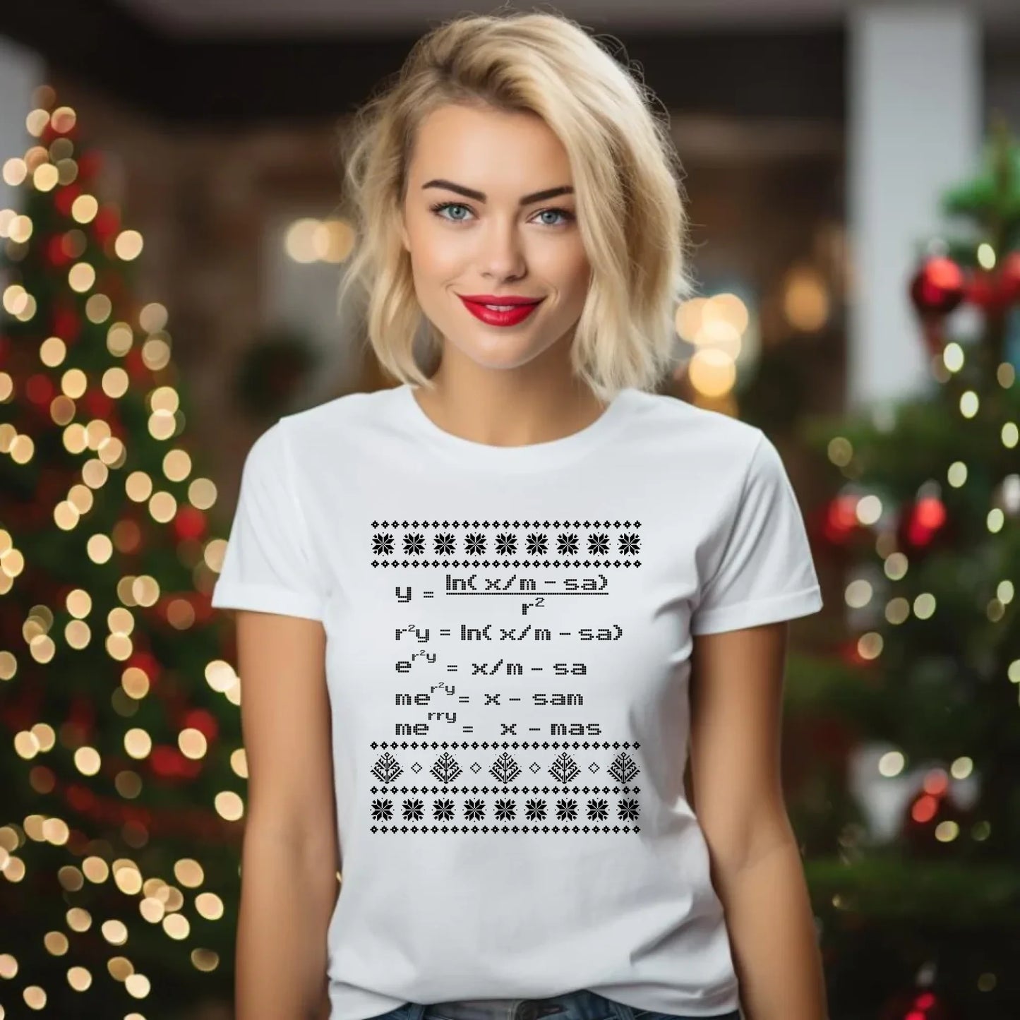 Koszulka damska świąteczna - Zadanie matematyczne BN108 - StoryCups.pl