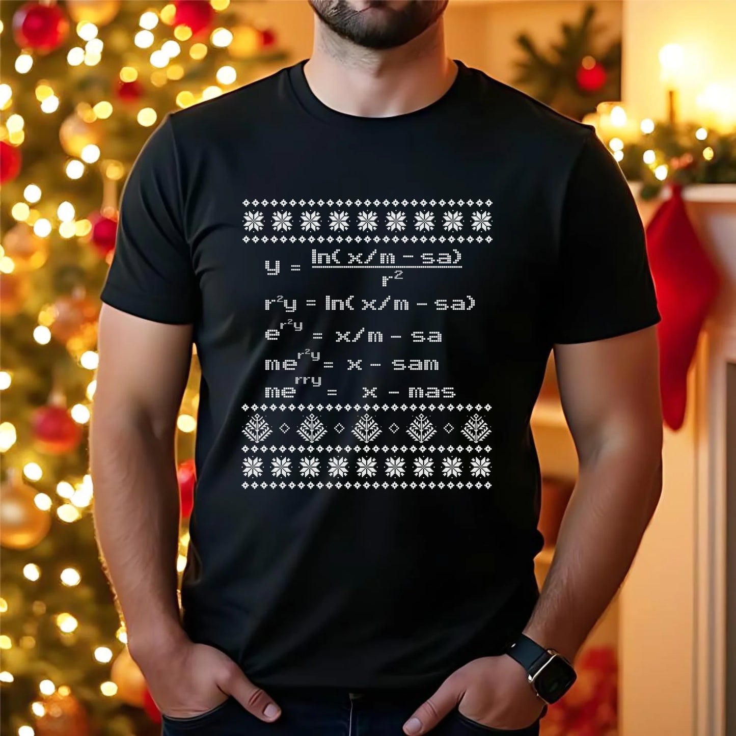 Koszulka męska świąteczna - Zadanie matematyczne BN108 - StoryCups.pl