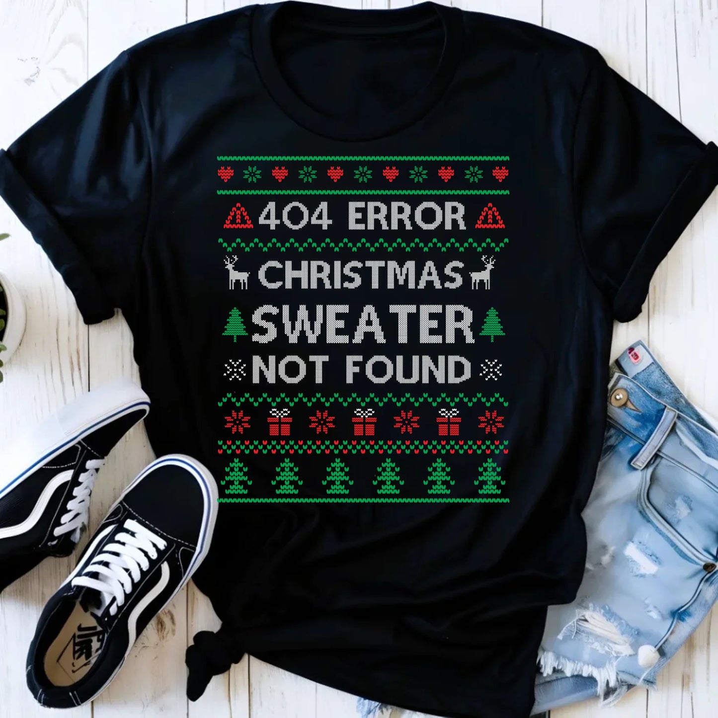 Koszulka damska świąteczna - Error 404 Christmas sweater not found BN107 - StoryCups.pl