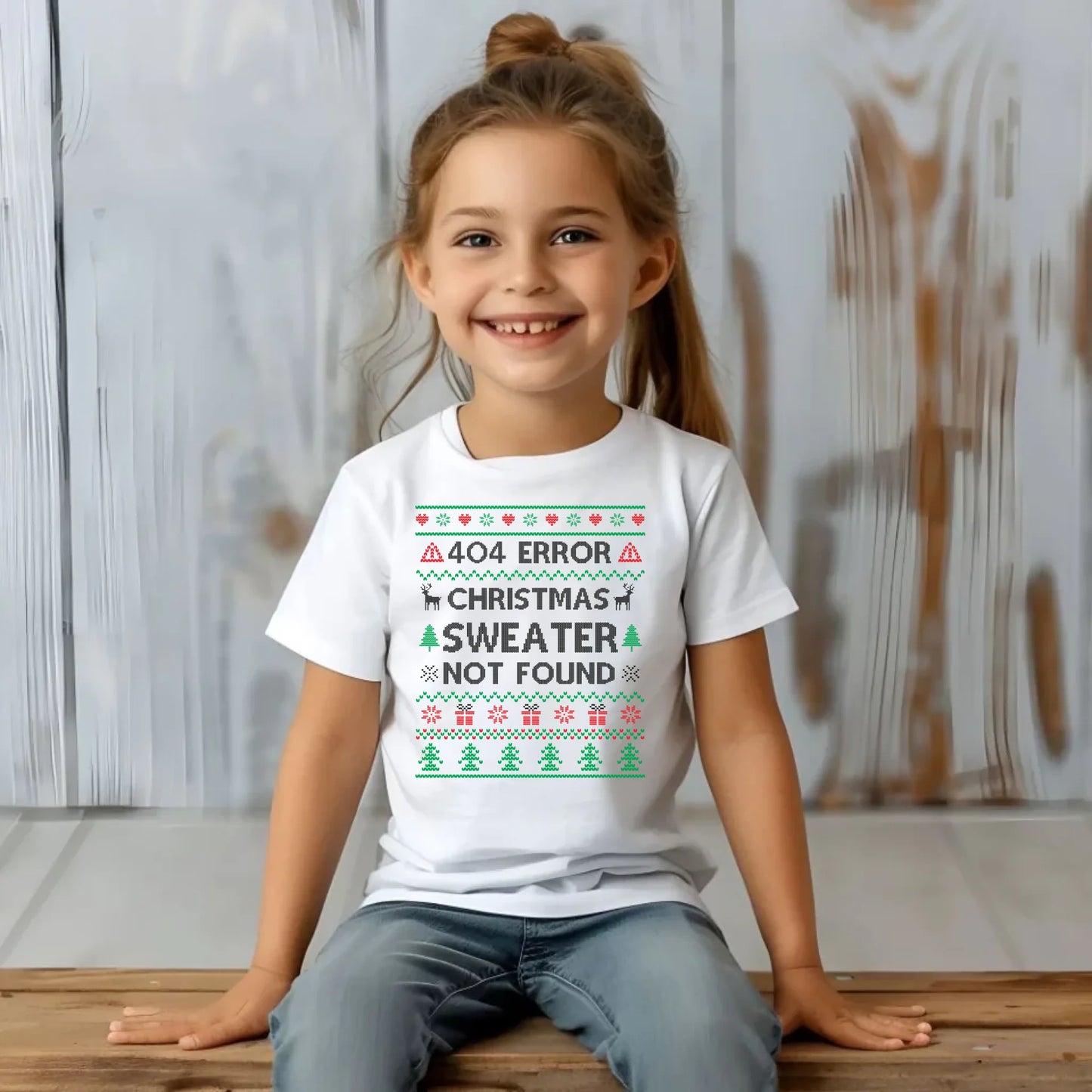Koszulka dziecięca świąteczna - Error 404 Christmas sweater not found BN107 - StoryCups.pl