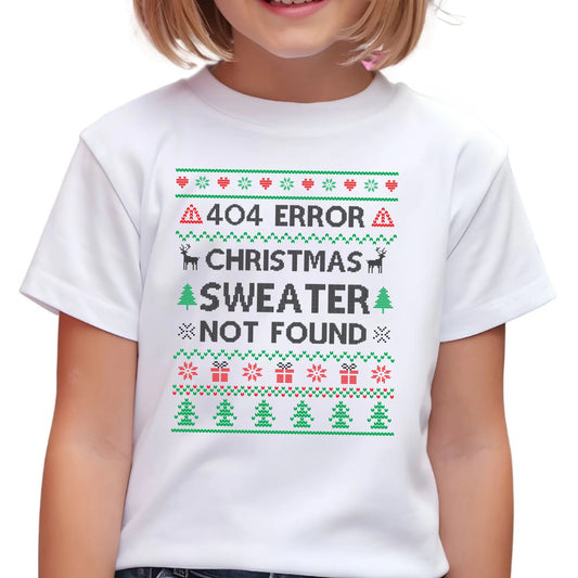 Koszulka dziecięca świąteczna - Error 404 Christmas sweater not found BN107 - StoryCups.pl