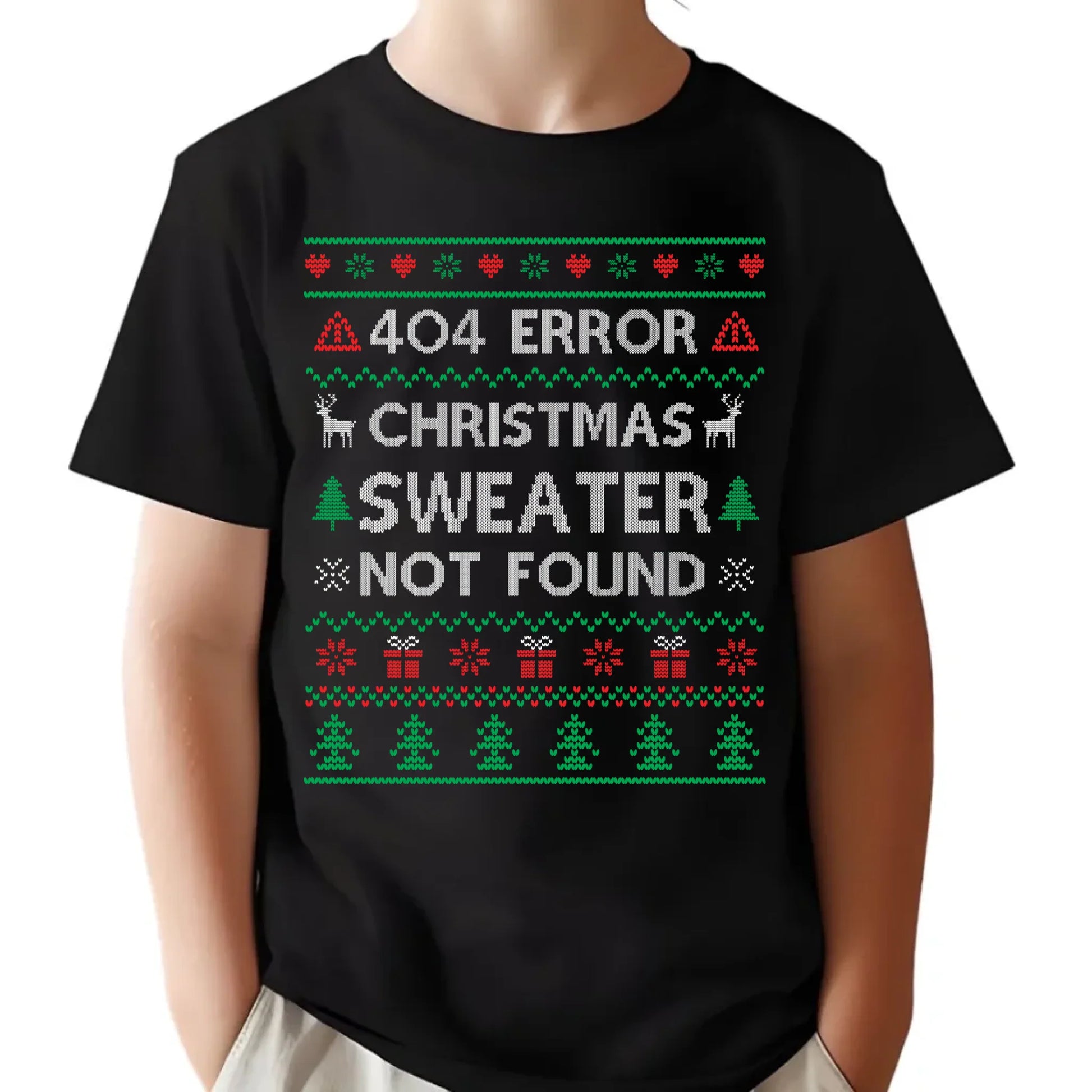 Koszulka dziecięca świąteczna - Error 404 Christmas sweater not found BN107 - StoryCups.pl