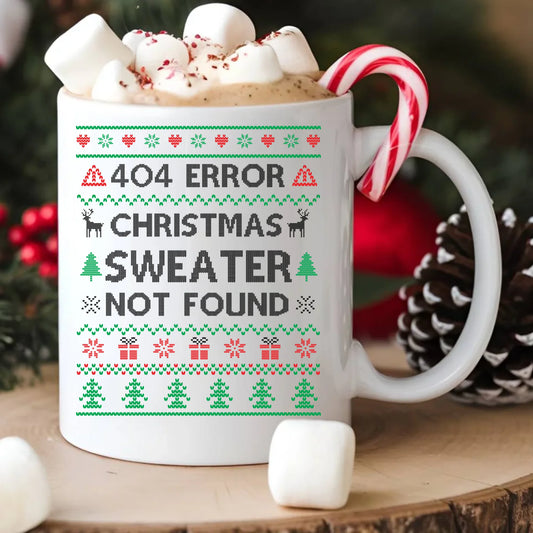 Kubek świąteczny - Error 404 Christmas sweater not found BN107 - StoryCups.pl